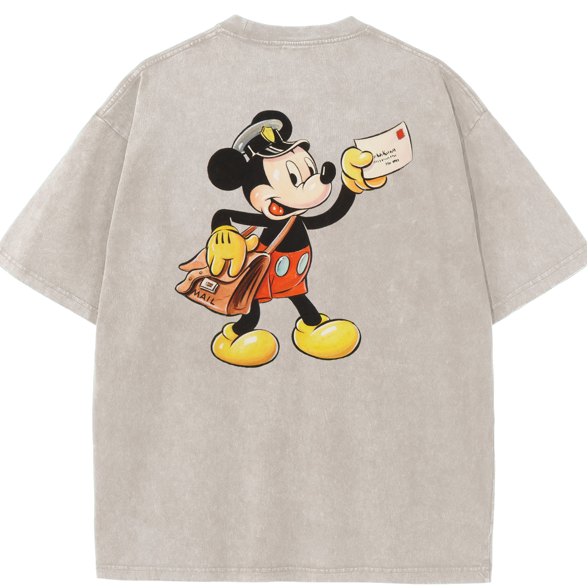 （画像用） ミッキーマウス Mickey Mouse 綿100% ヴィンテージ風 半袖Tシャツ（背面プリント）