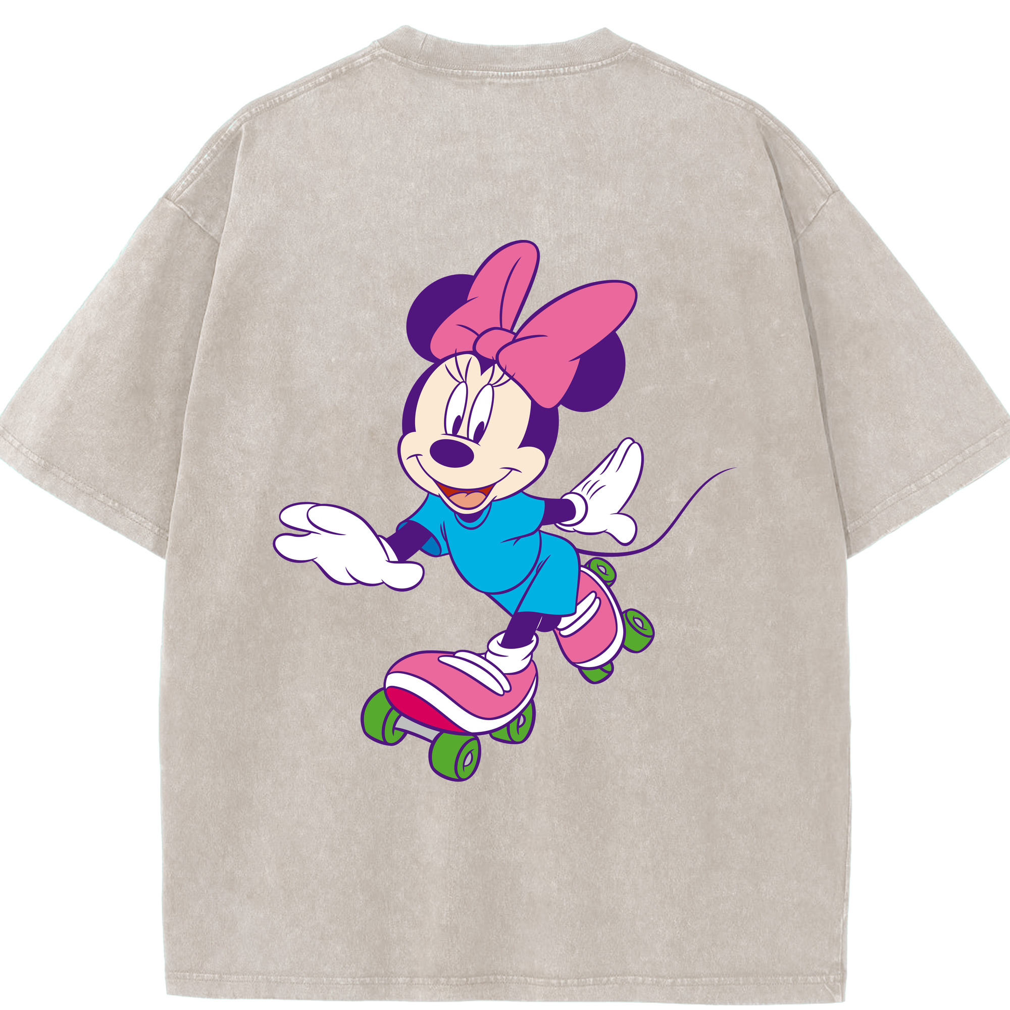 （画像用） ミッキーマウス Mickey Mouse 綿100% ヴィンテージ風 半袖Tシャツ（背面プリント）