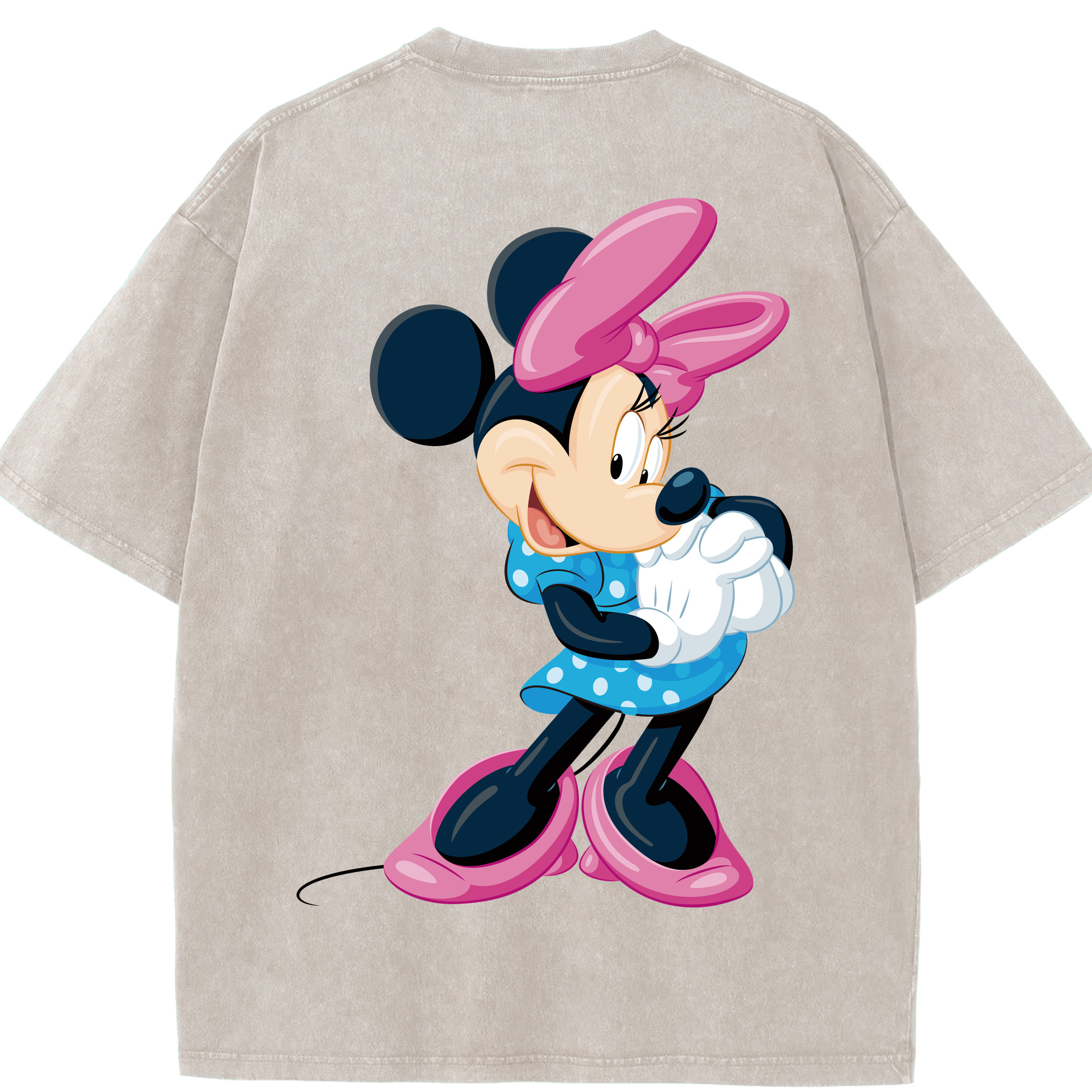 （画像用） ミッキーマウス Mickey Mouse 綿100% ヴィンテージ風 半袖Tシャツ（背面プリント）