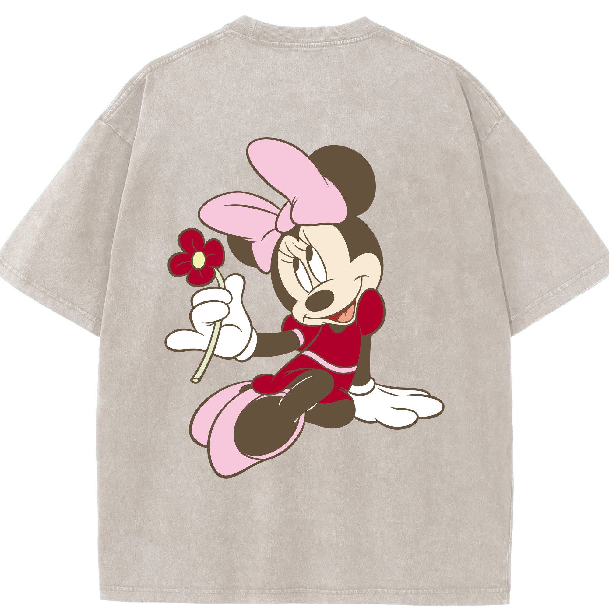 （画像用） ミッキーマウス Mickey Mouse 綿100% ヴィンテージ風 半袖Tシャツ（背面プリント）