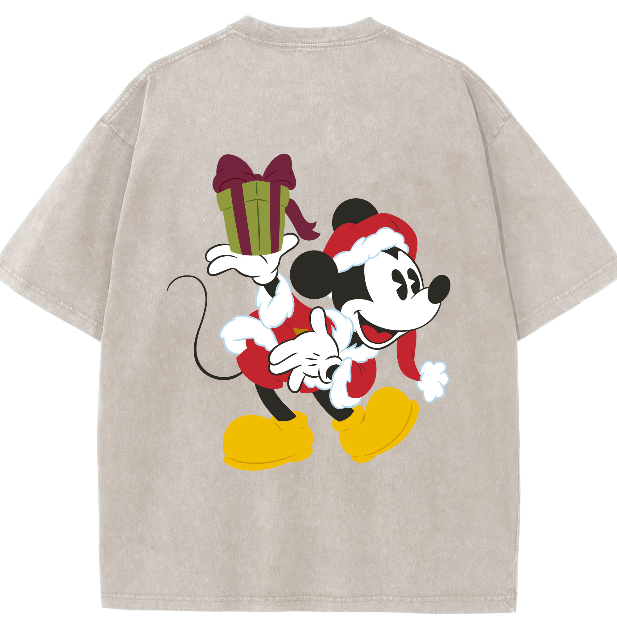 （画像用） ミッキーマウス Mickey Mouse 綿100% ヴィンテージ風 半袖Tシャツ（背面プリント）