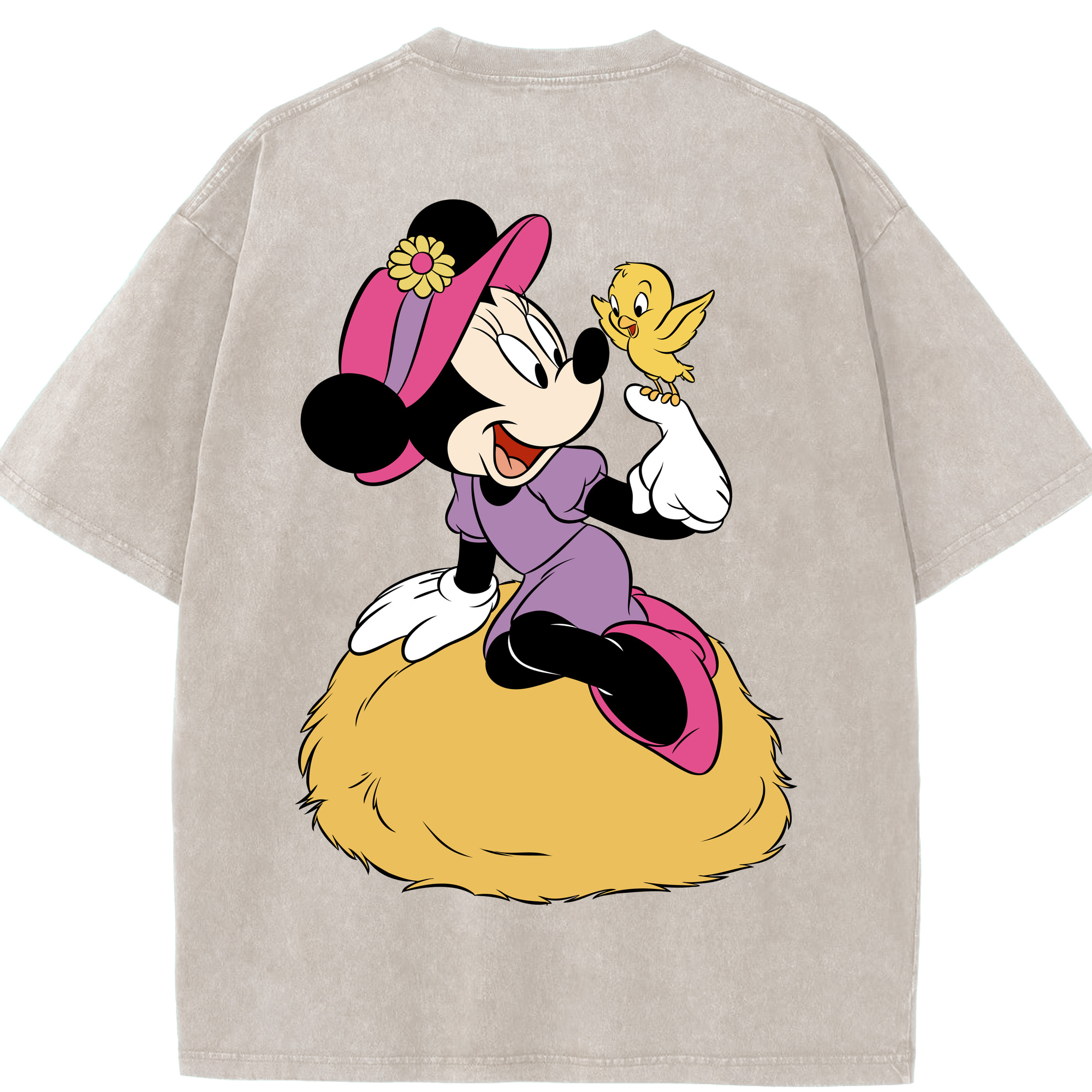 （画像用） ミッキーマウス Mickey Mouse 綿100% ヴィンテージ風 半袖Tシャツ（背面プリント）
