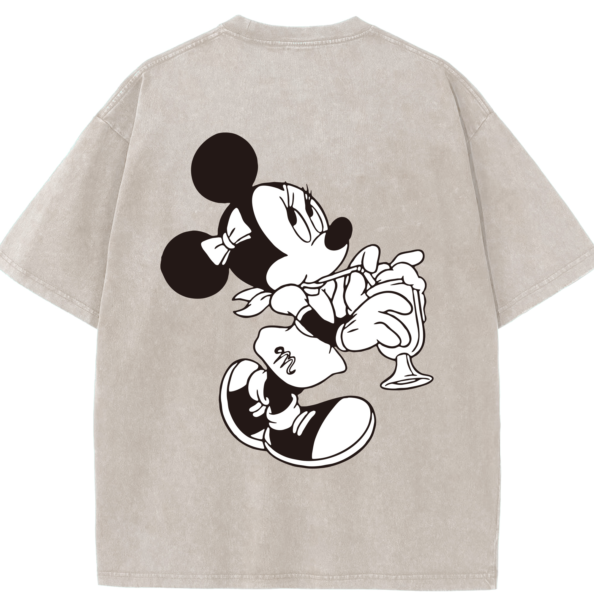 （画像用） ミッキーマウス Mickey Mouse 綿100% ヴィンテージ風 半袖Tシャツ（背面プリント）