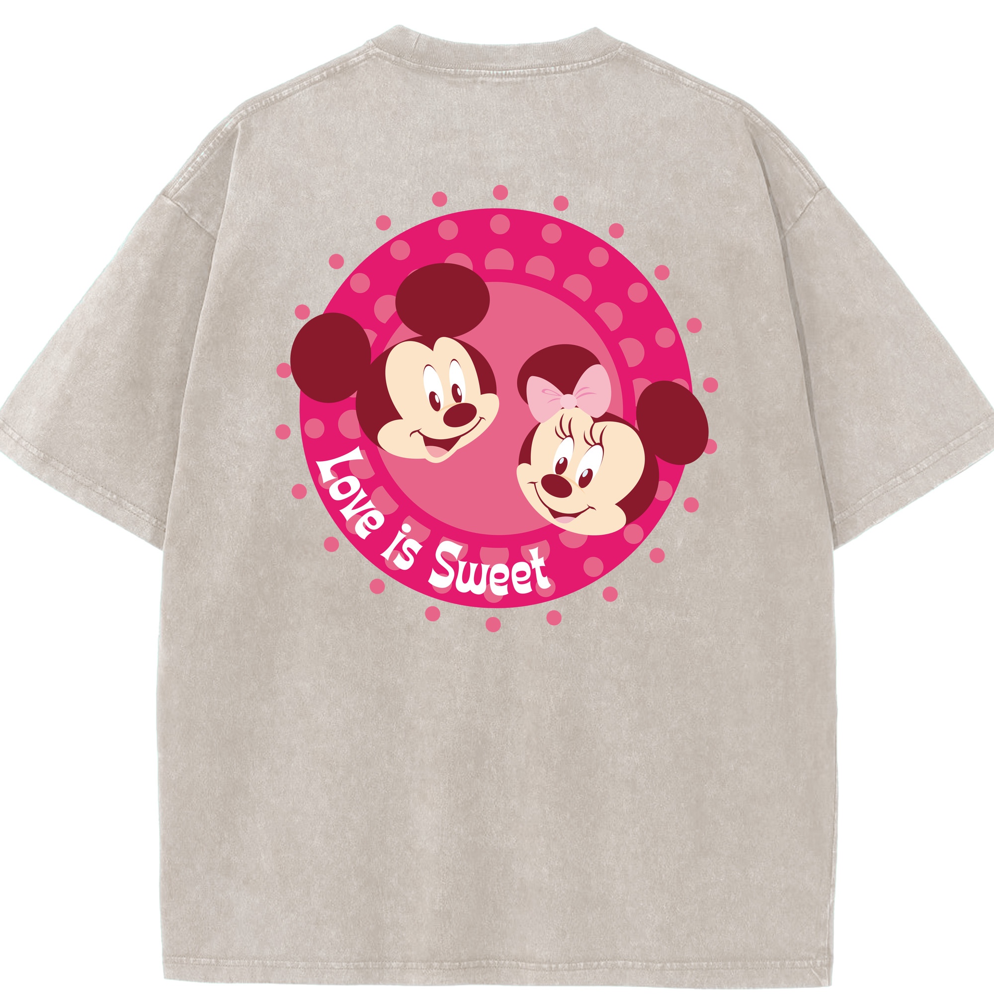 （画像用） ミッキーマウス Mickey Mouse 綿100% ヴィンテージ風 半袖Tシャツ（背面プリント）