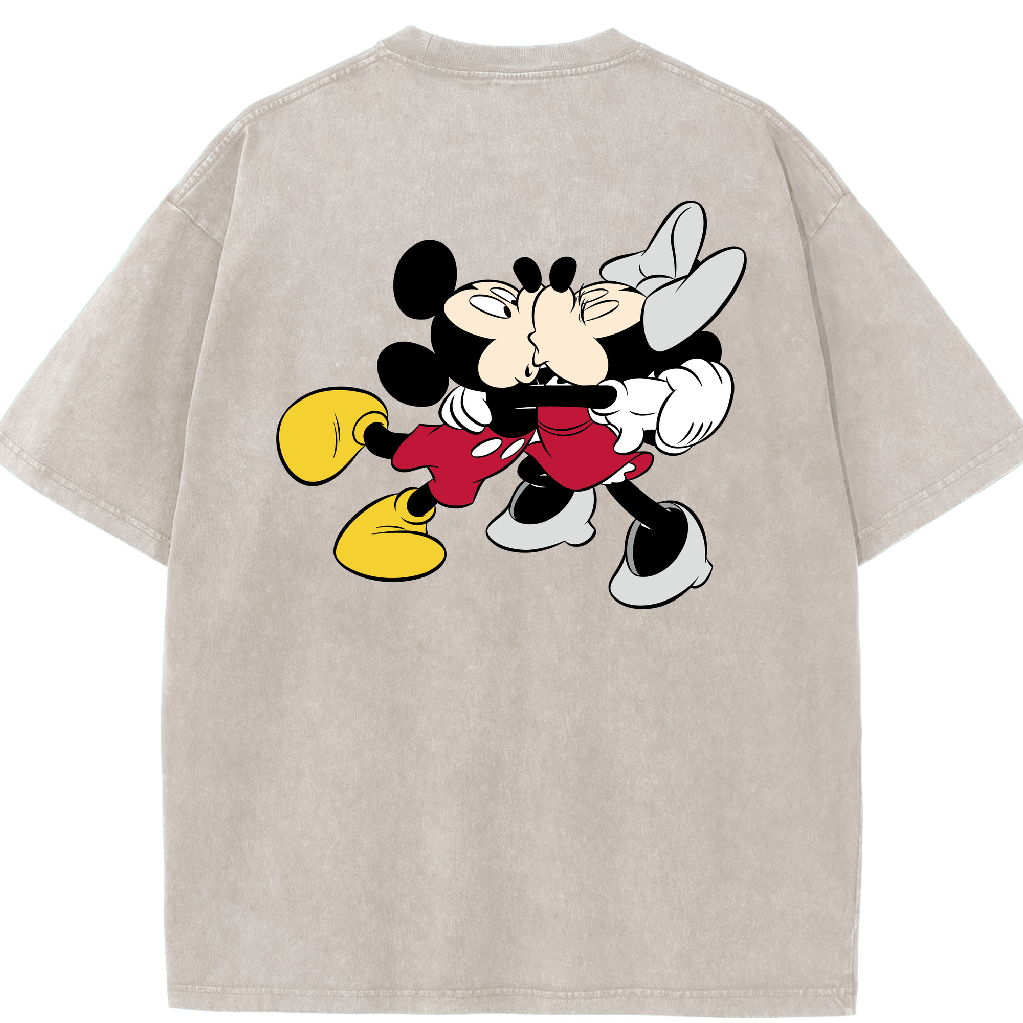 （画像用） ミッキーマウス Mickey Mouse 綿100% ヴィンテージ風 半袖Tシャツ（背面プリント）