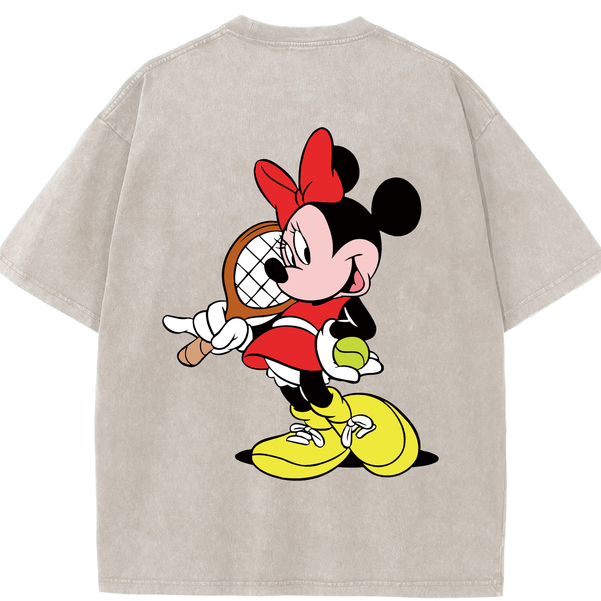 （画像用） ミッキーマウス Mickey Mouse 綿100% ヴィンテージ風 半袖Tシャツ（背面プリント）