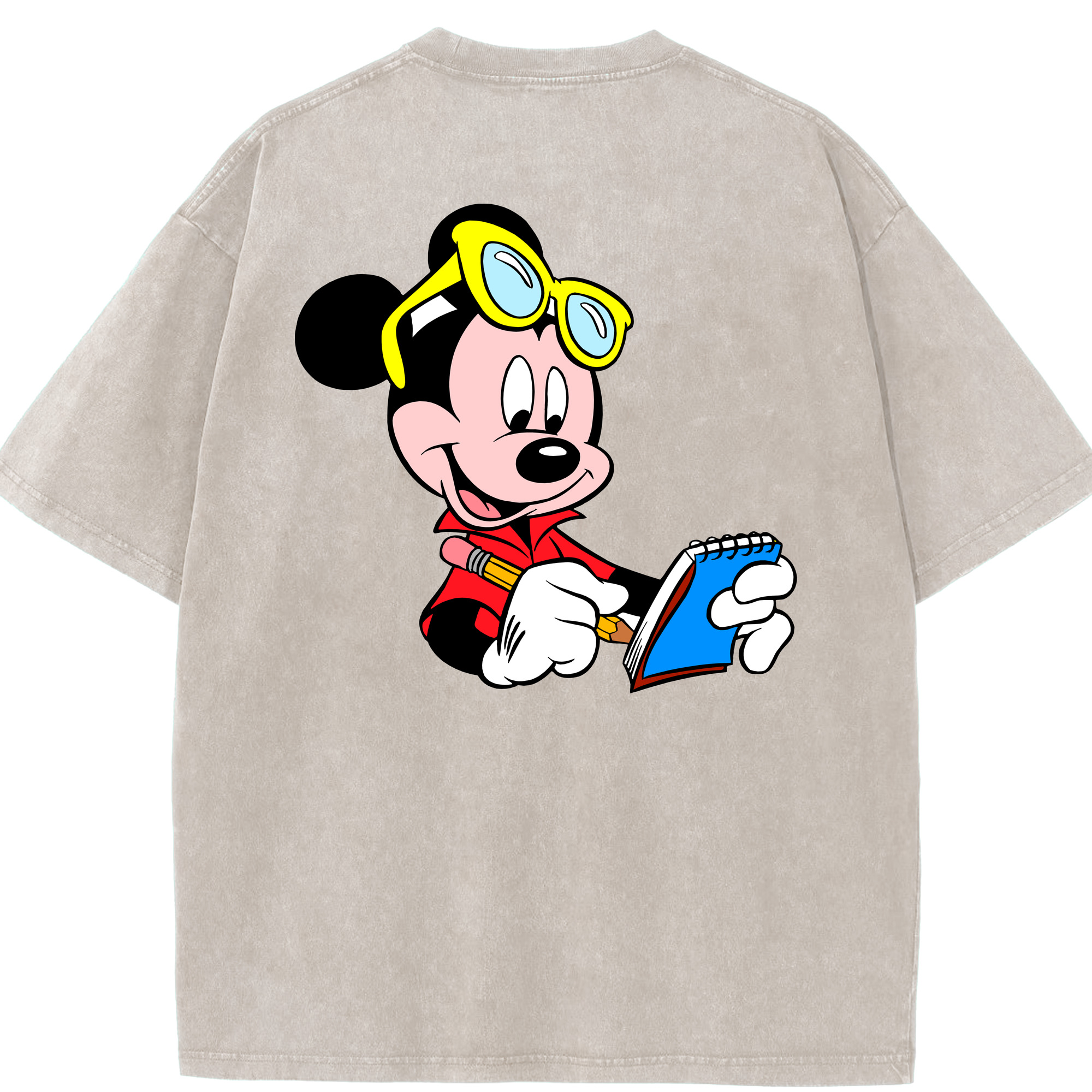 （画像用） ミッキーマウス Mickey Mouse 綿100% ヴィンテージ風 半袖Tシャツ（背面プリント）