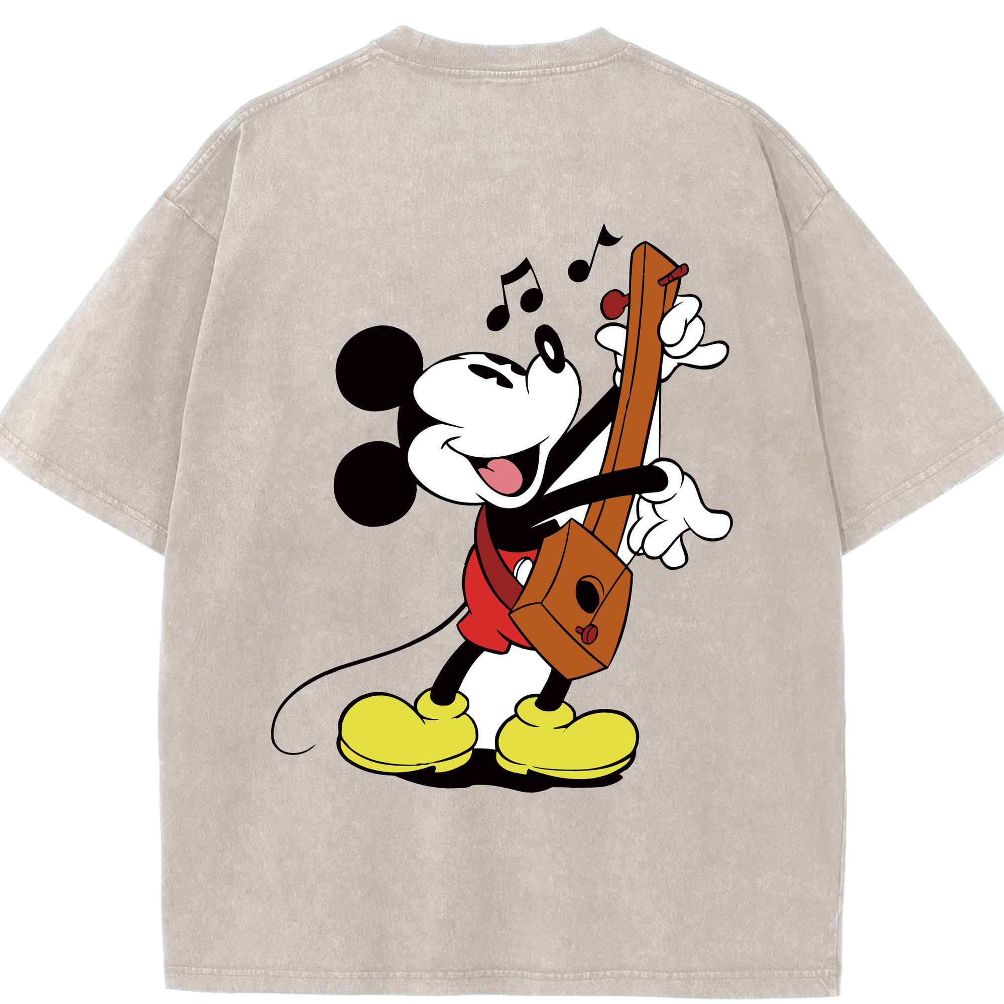 （画像用） ミッキーマウス Mickey Mouse 綿100% ヴィンテージ風 半袖Tシャツ（背面プリント）