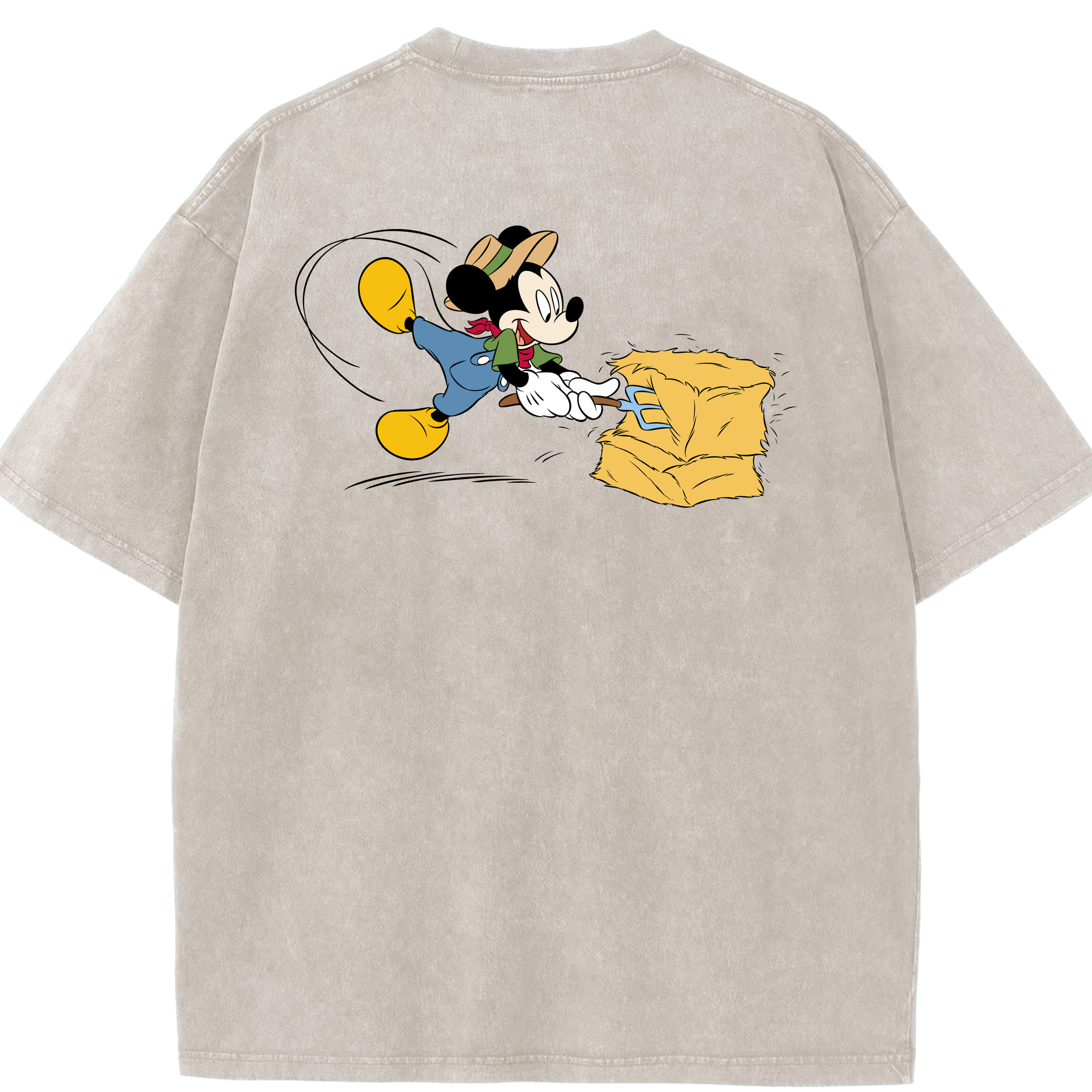 （画像用） ミッキーマウス Mickey Mouse 綿100% ヴィンテージ風 半袖Tシャツ（背面プリント）