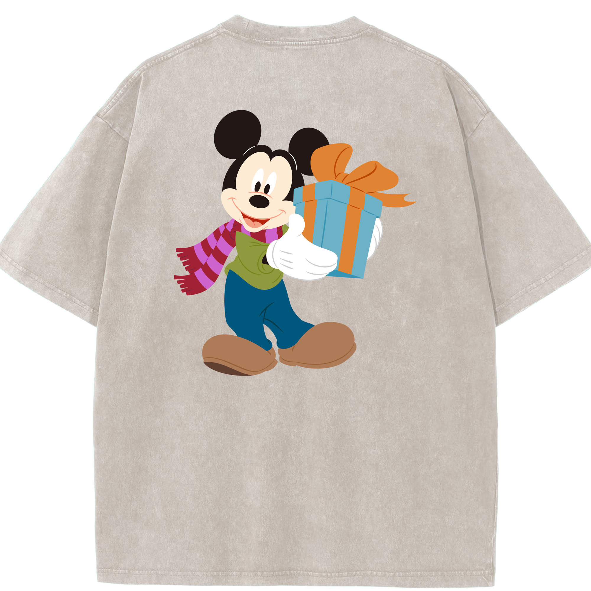 （画像用） ミッキーマウス Mickey Mouse 綿100% ヴィンテージ風 半袖Tシャツ（背面プリント）