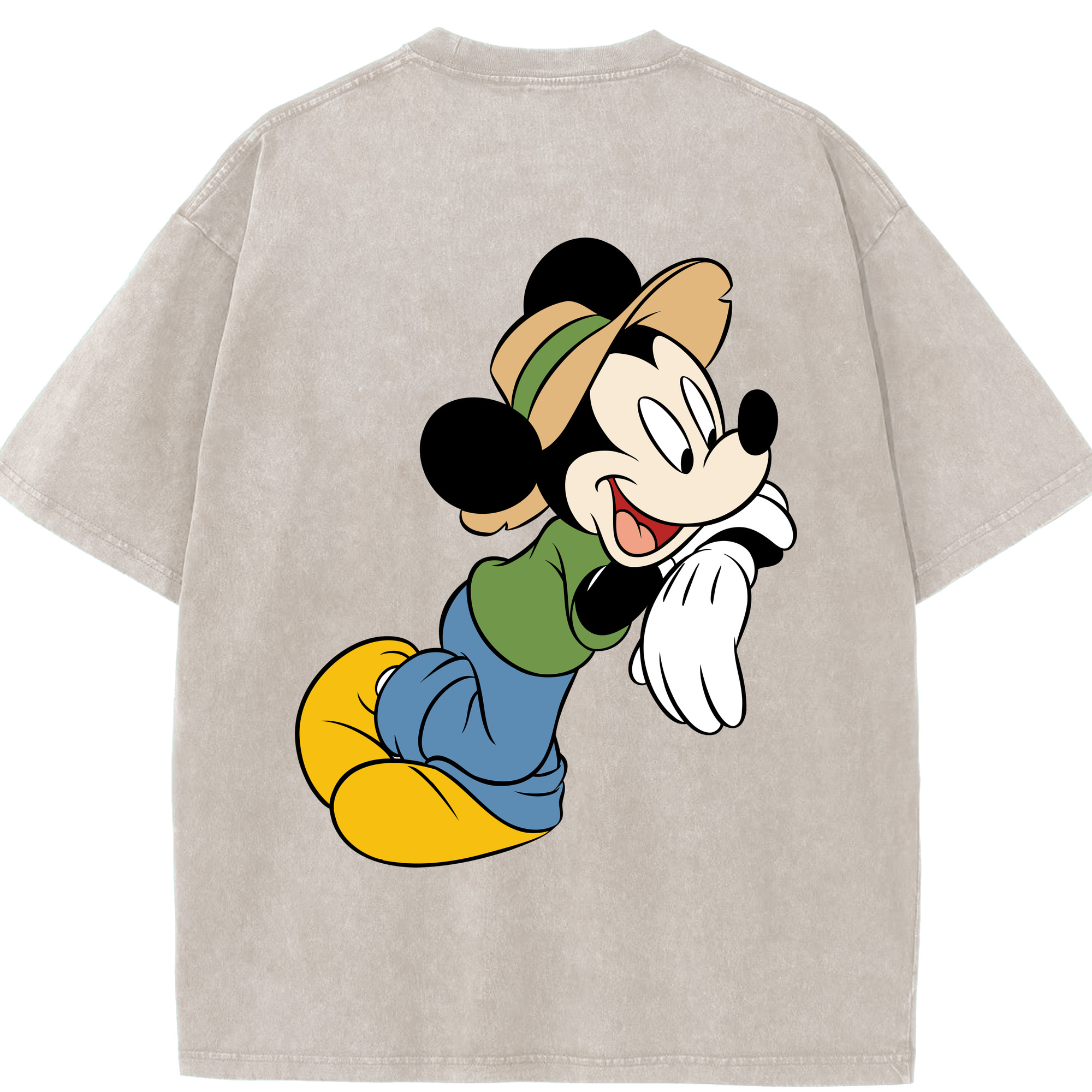 （画像用） ミッキーマウス Mickey Mouse 綿100% ヴィンテージ風 半袖Tシャツ（背面プリント）