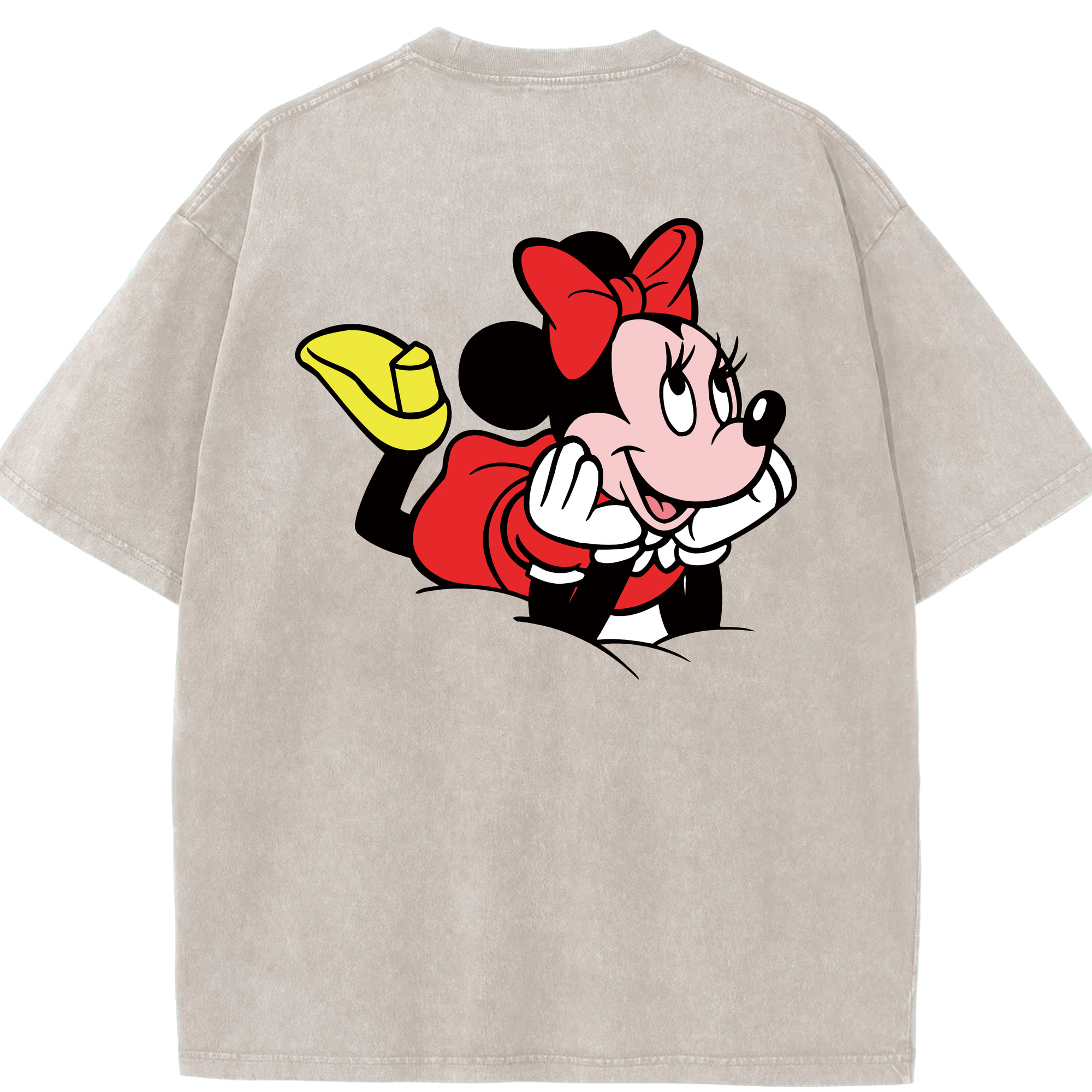 （画像用） ミッキーマウス Mickey Mouse 綿100% ヴィンテージ風 半袖Tシャツ（背面プリント）