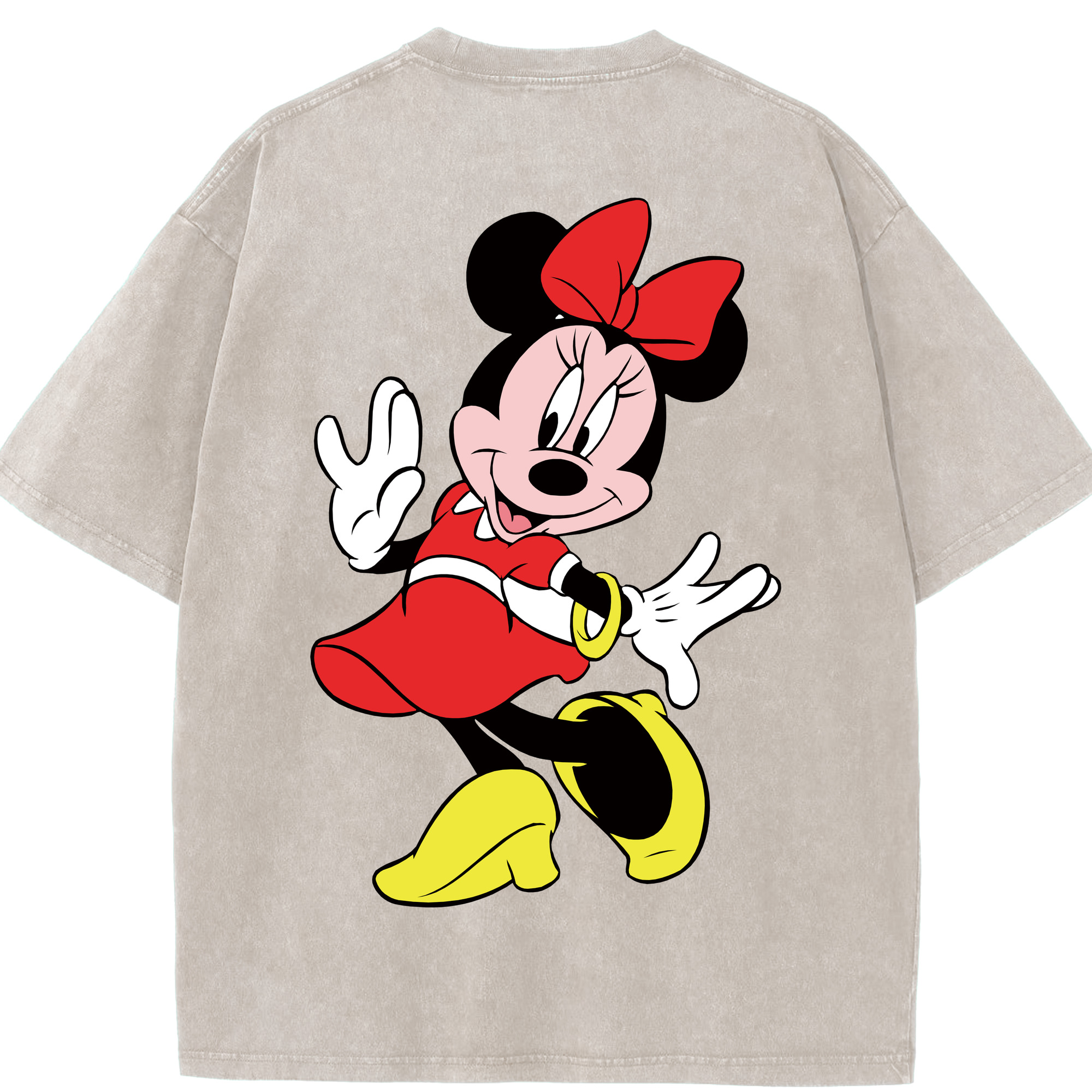 （画像用） ミッキーマウス Mickey Mouse 綿100% ヴィンテージ風 半袖Tシャツ（背面プリント）