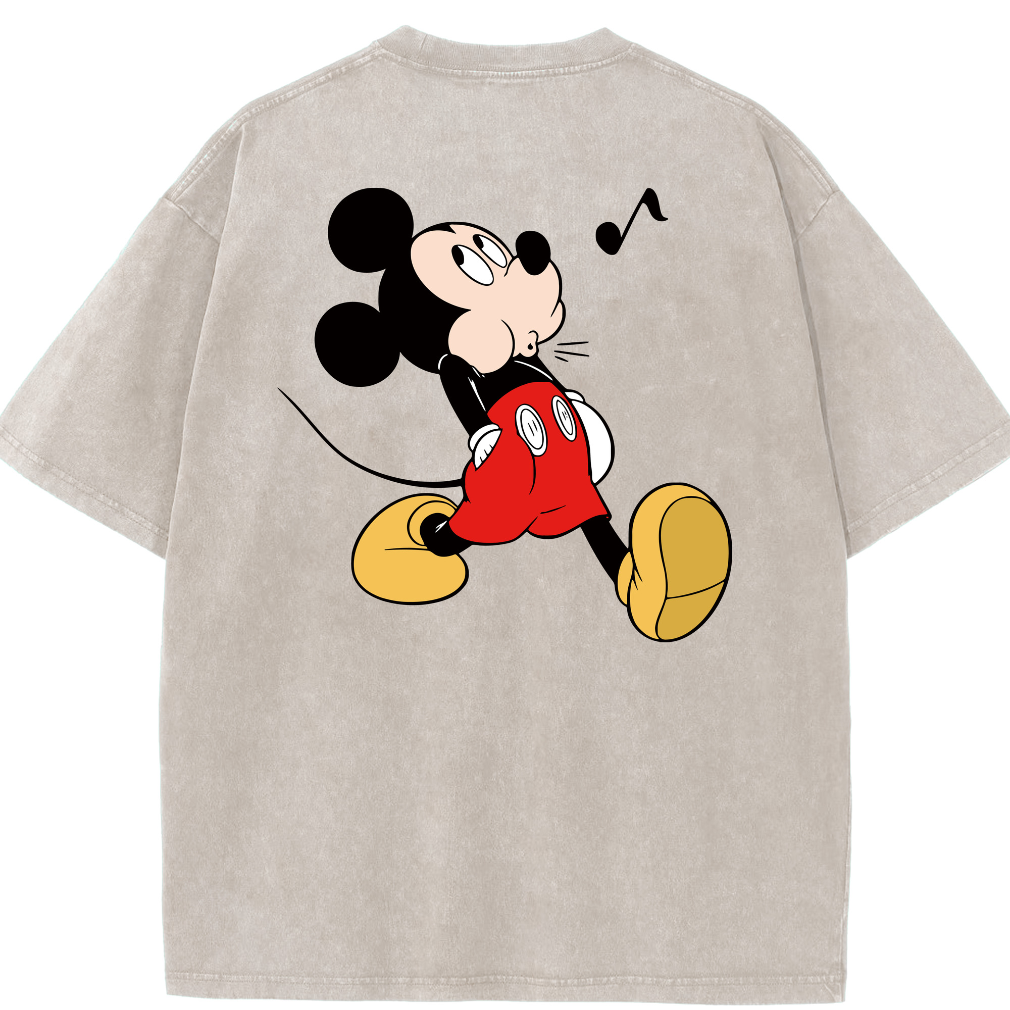 （画像用） ミッキーマウス Mickey Mouse 綿100% ヴィンテージ風 半袖Tシャツ（背面プリント）