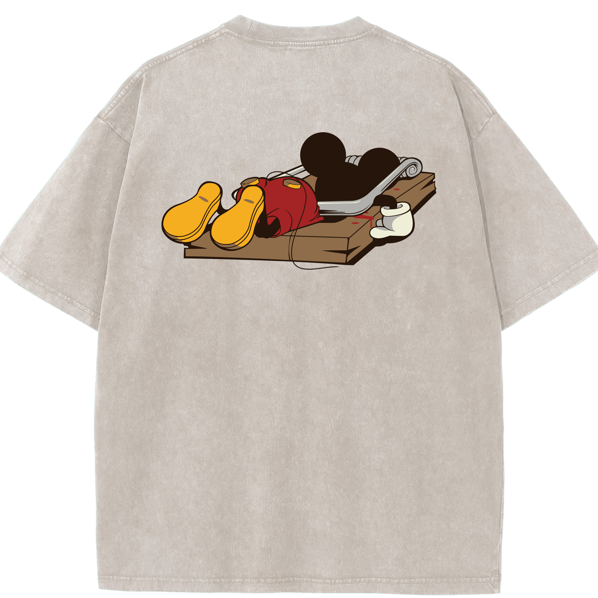 （画像用） ミッキーマウス Mickey Mouse 綿100% ヴィンテージ風 半袖Tシャツ（背面プリント）