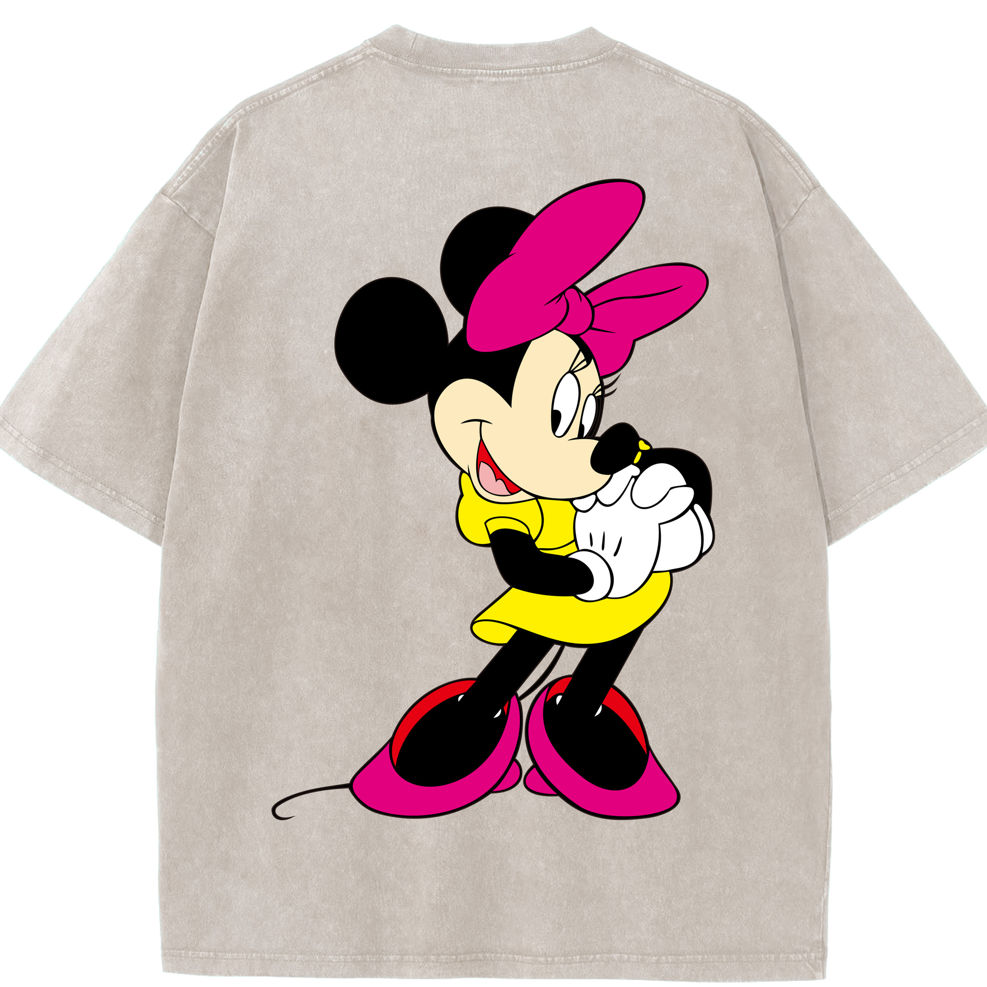 （画像用） ミッキーマウス Mickey Mouse 綿100% ヴィンテージ風 半袖Tシャツ（背面プリント）