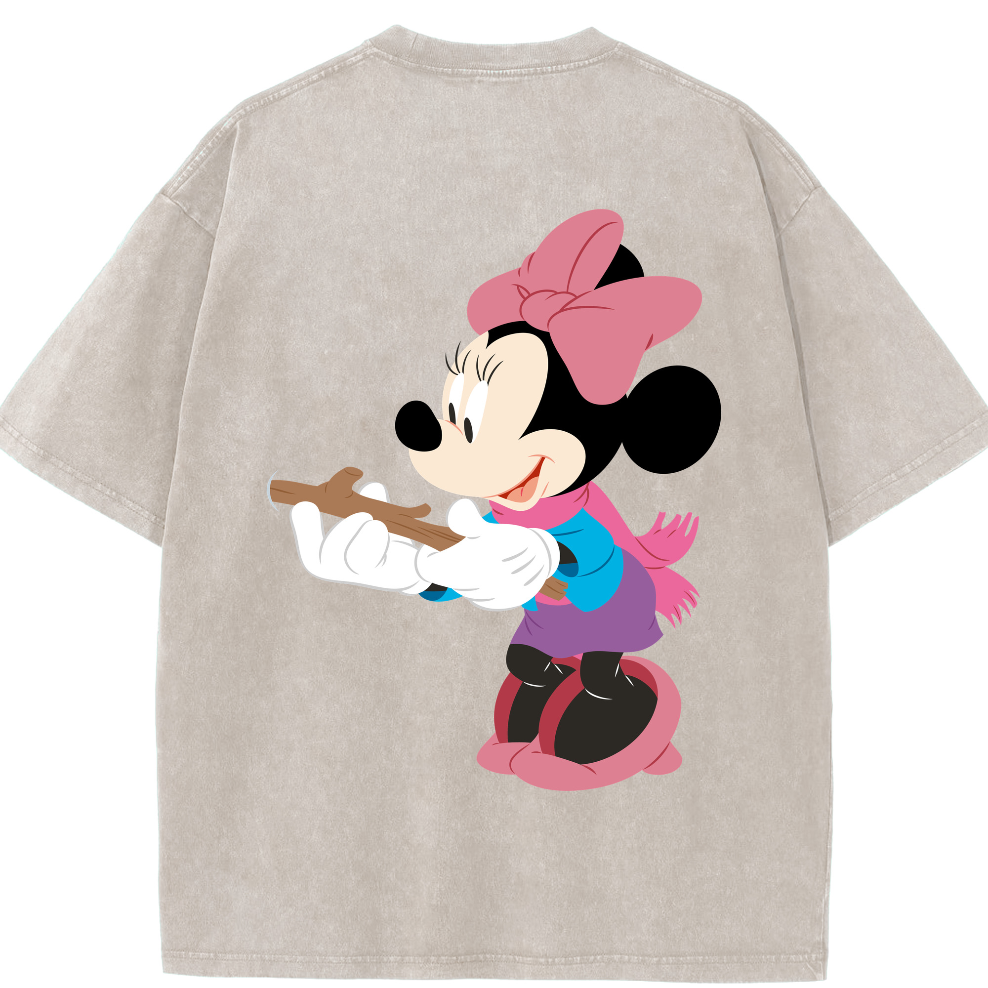 （画像用） ミッキーマウス Mickey Mouse 綿100% ヴィンテージ風 半袖Tシャツ（背面プリント）