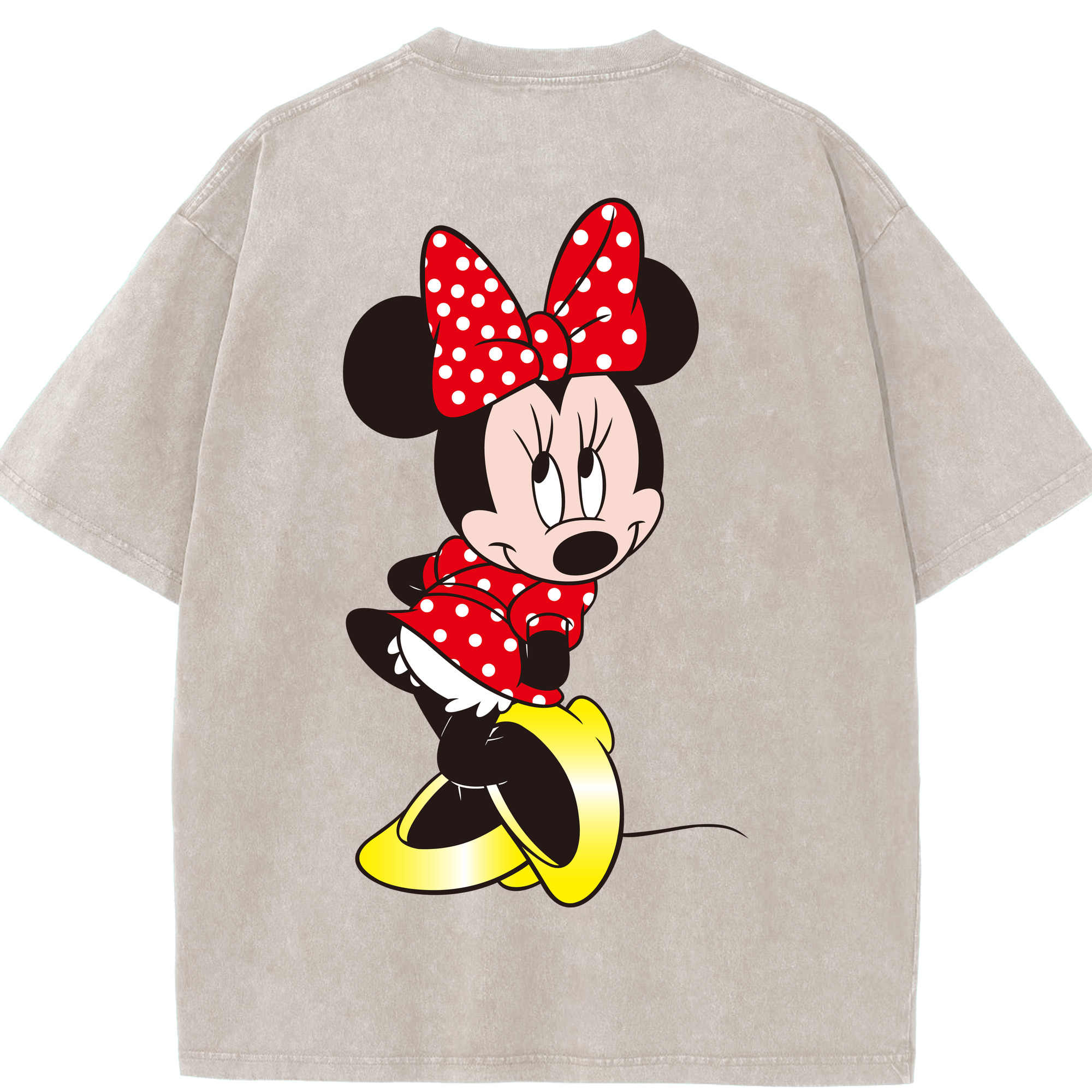 （画像用） ミッキーマウス Mickey Mouse 綿100% ヴィンテージ風 半袖Tシャツ（背面プリント）