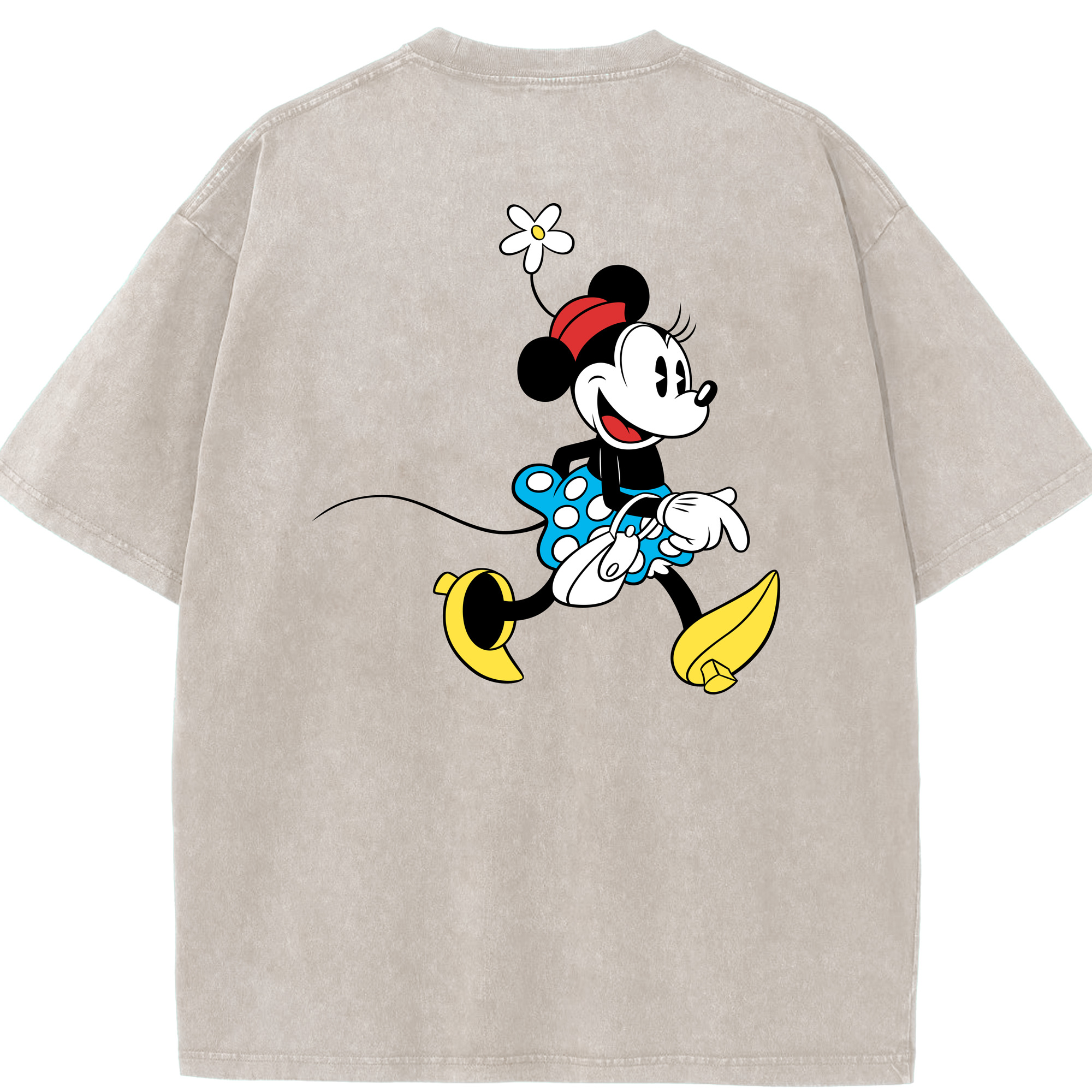 （画像用） ミッキーマウス Mickey Mouse 綿100% ヴィンテージ風 半袖Tシャツ（背面プリント）