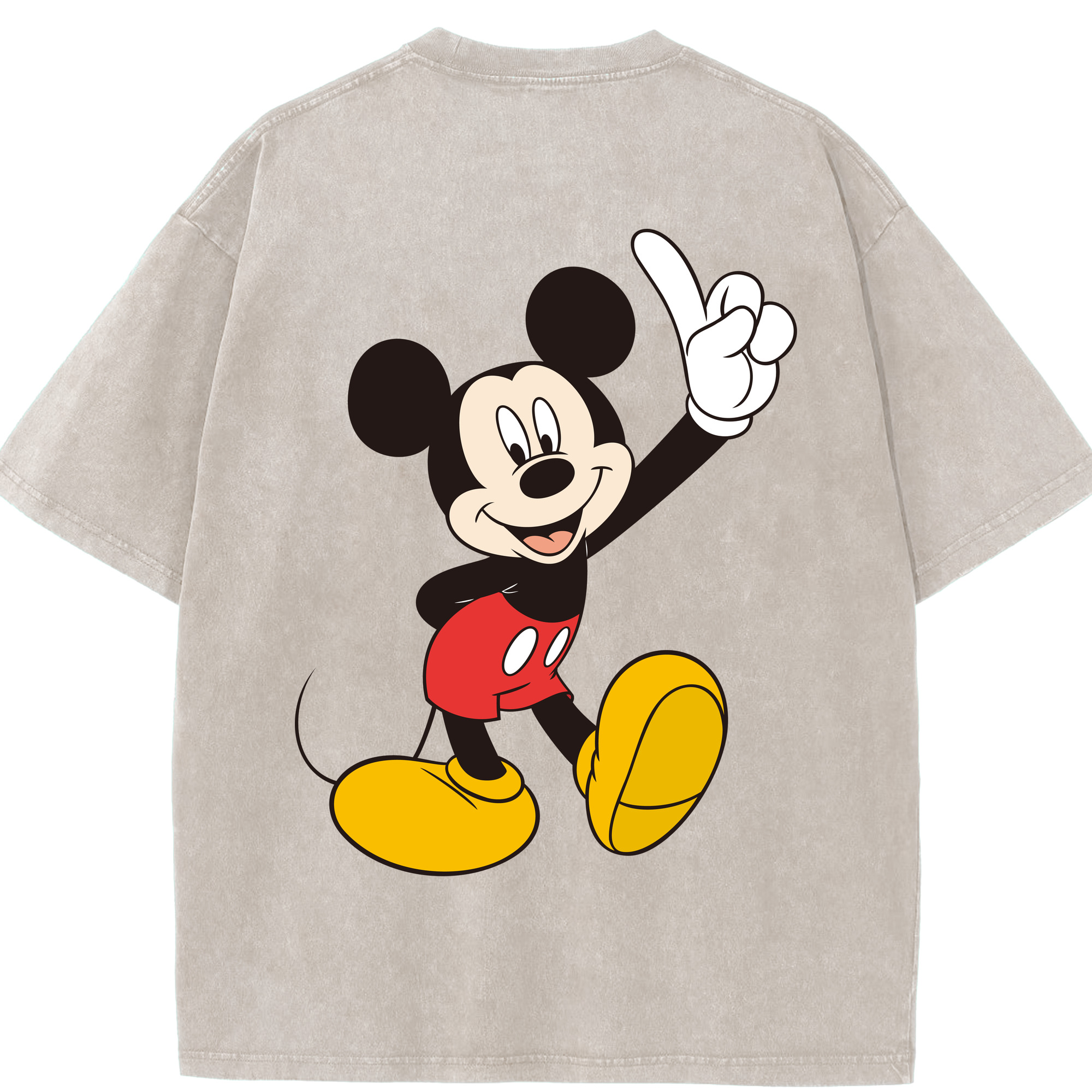 （画像用） ミッキーマウス Mickey Mouse 綿100% ヴィンテージ風 半袖Tシャツ（背面プリント）