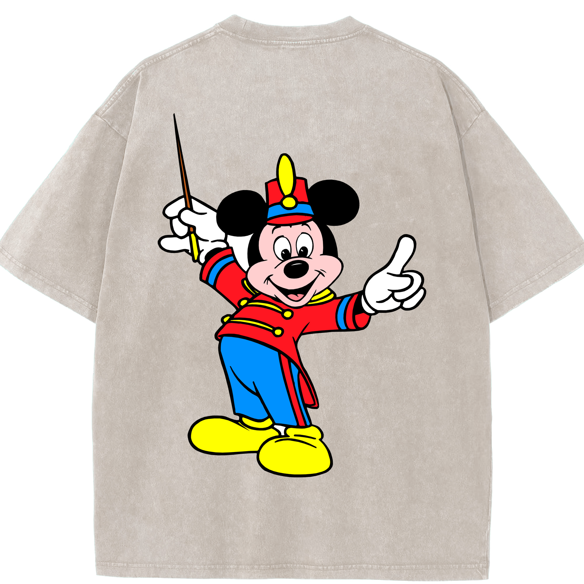 （画像用） ミッキーマウス Mickey Mouse 綿100% ヴィンテージ風 半袖Tシャツ（背面プリント）
