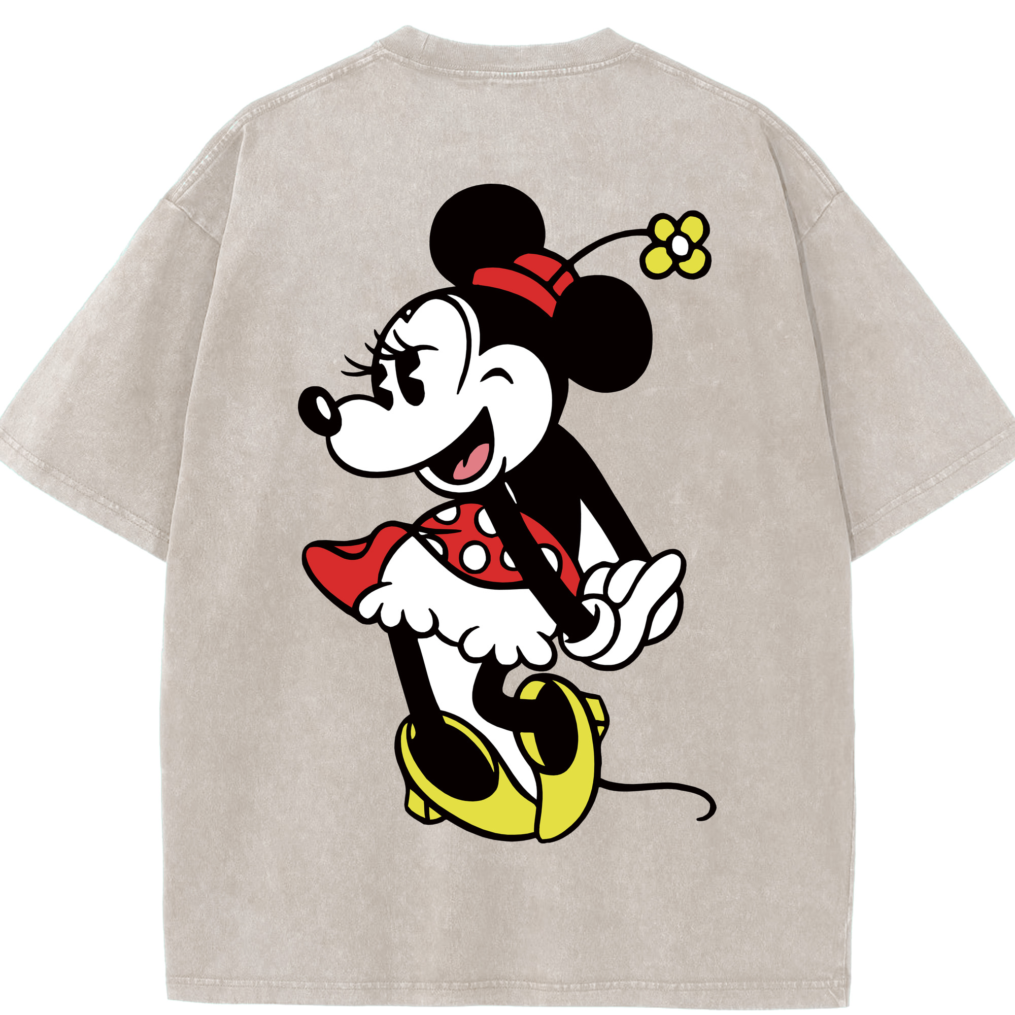 （画像用） ミッキーマウス Mickey Mouse 綿100% ヴィンテージ風 半袖Tシャツ（背面プリント）