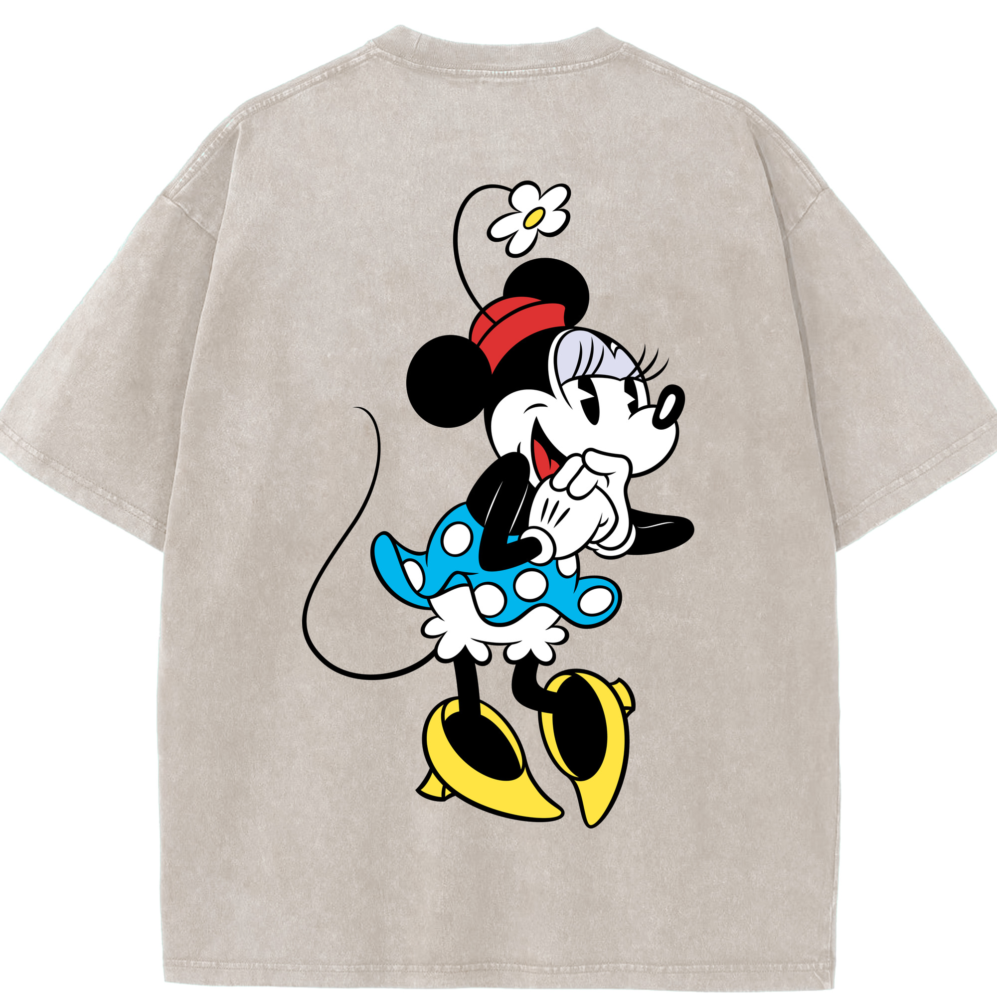 （画像用） ミッキーマウス Mickey Mouse 綿100% ヴィンテージ風 半袖Tシャツ（背面プリント）