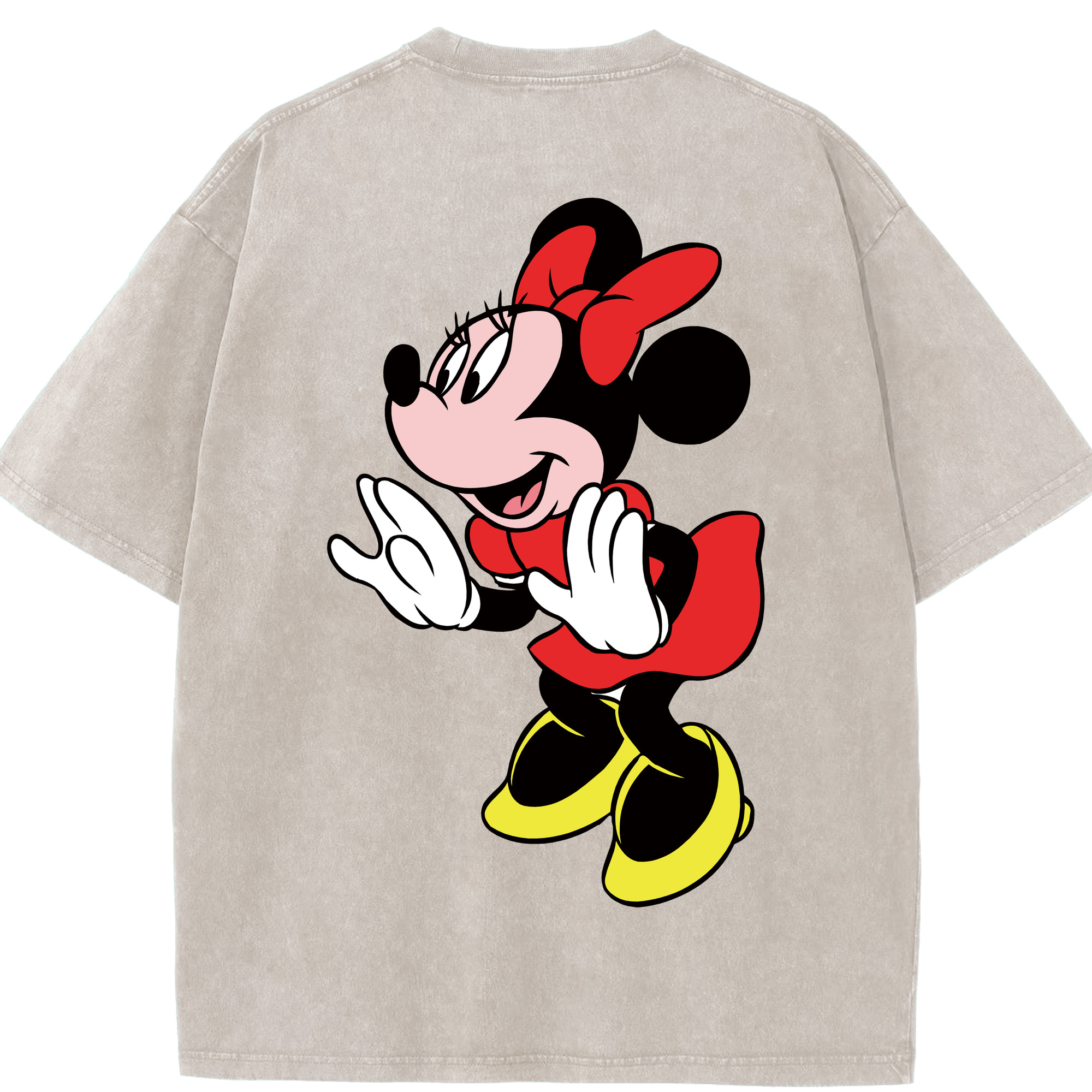 （画像用） ミッキーマウス Mickey Mouse 綿100% ヴィンテージ風 半袖Tシャツ（背面プリント）