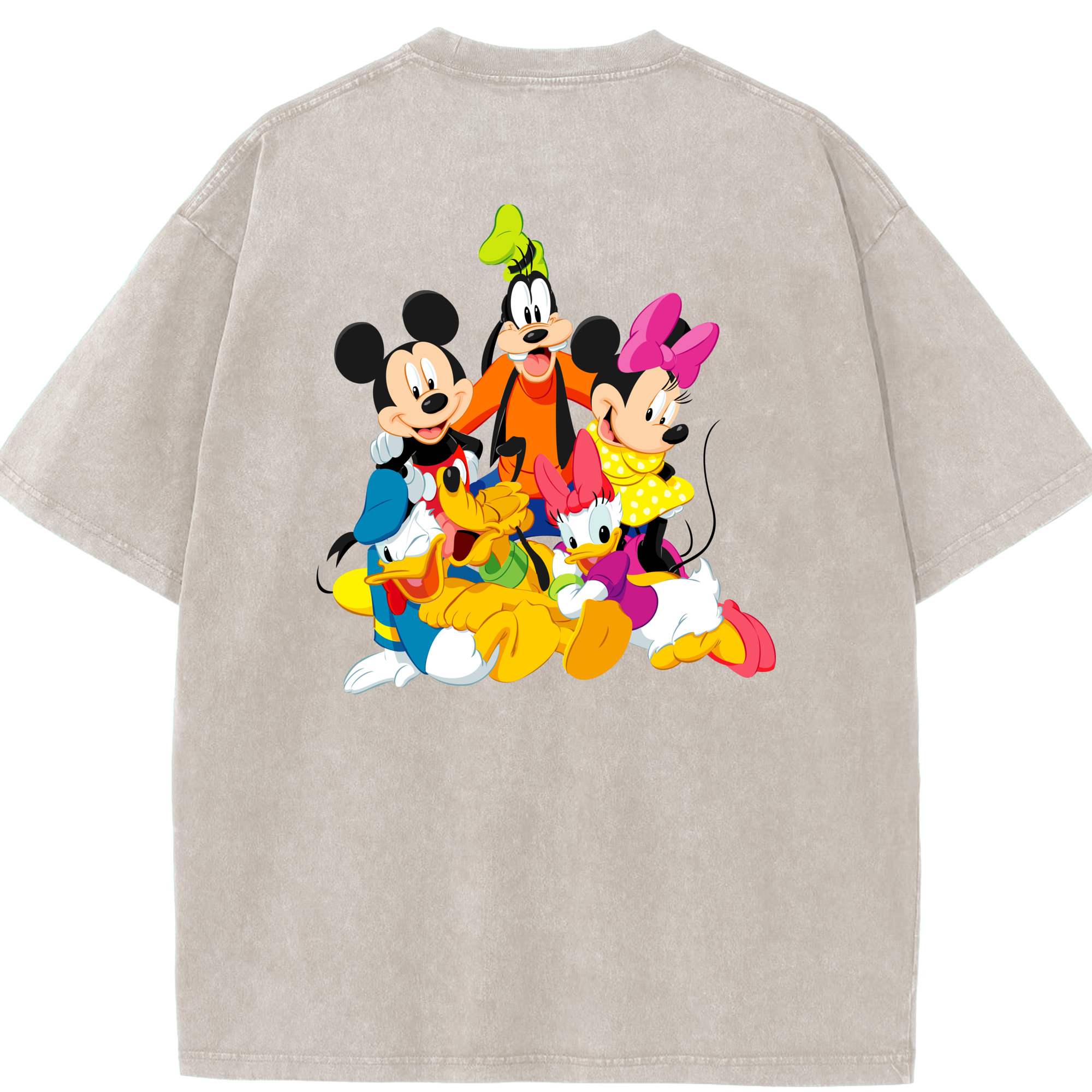 （画像用） ミッキーマウス Mickey Mouse 綿100% ヴィンテージ風 半袖Tシャツ（背面プリント）
