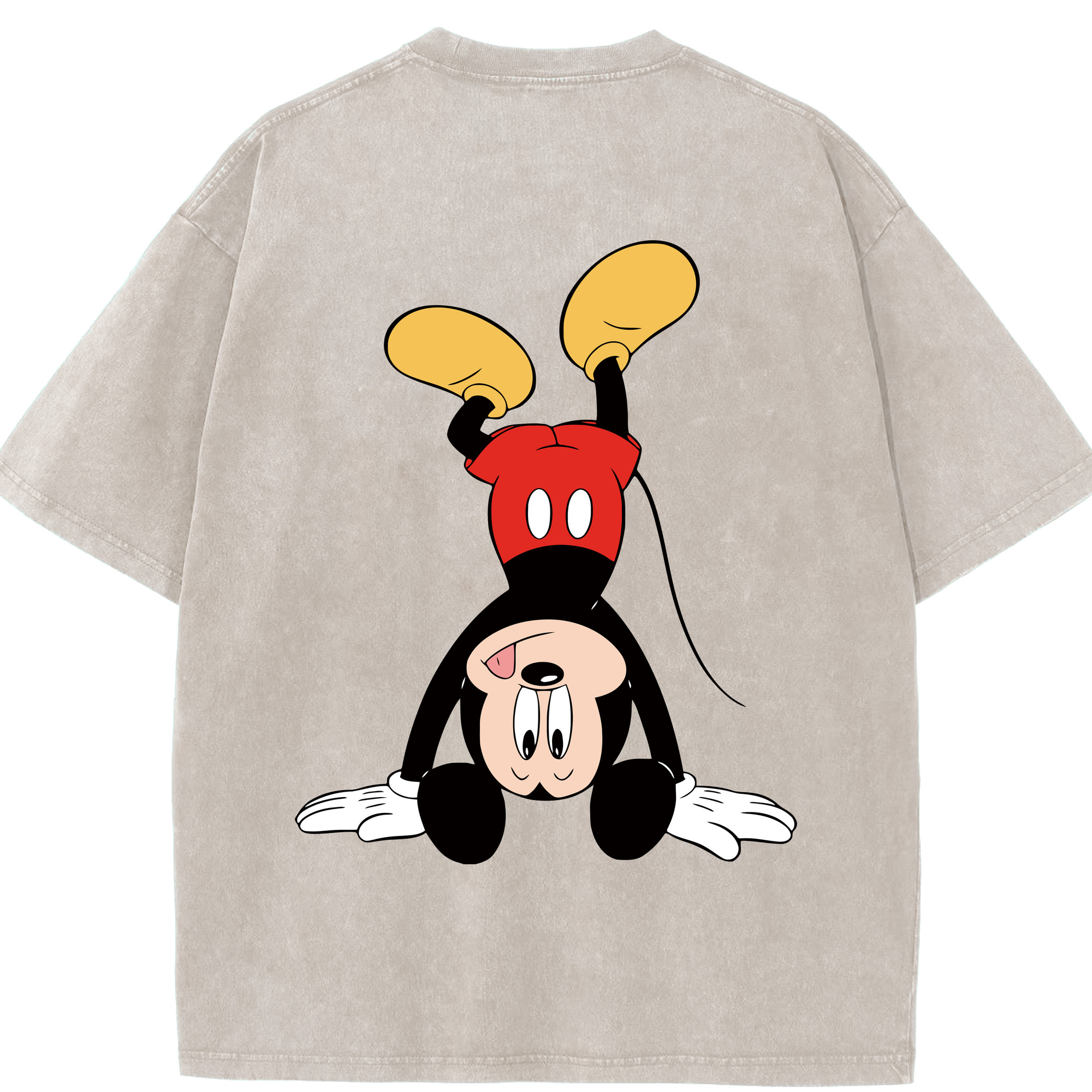 （画像用） ミッキーマウス Mickey Mouse 綿100% ヴィンテージ風 半袖Tシャツ（背面プリント）