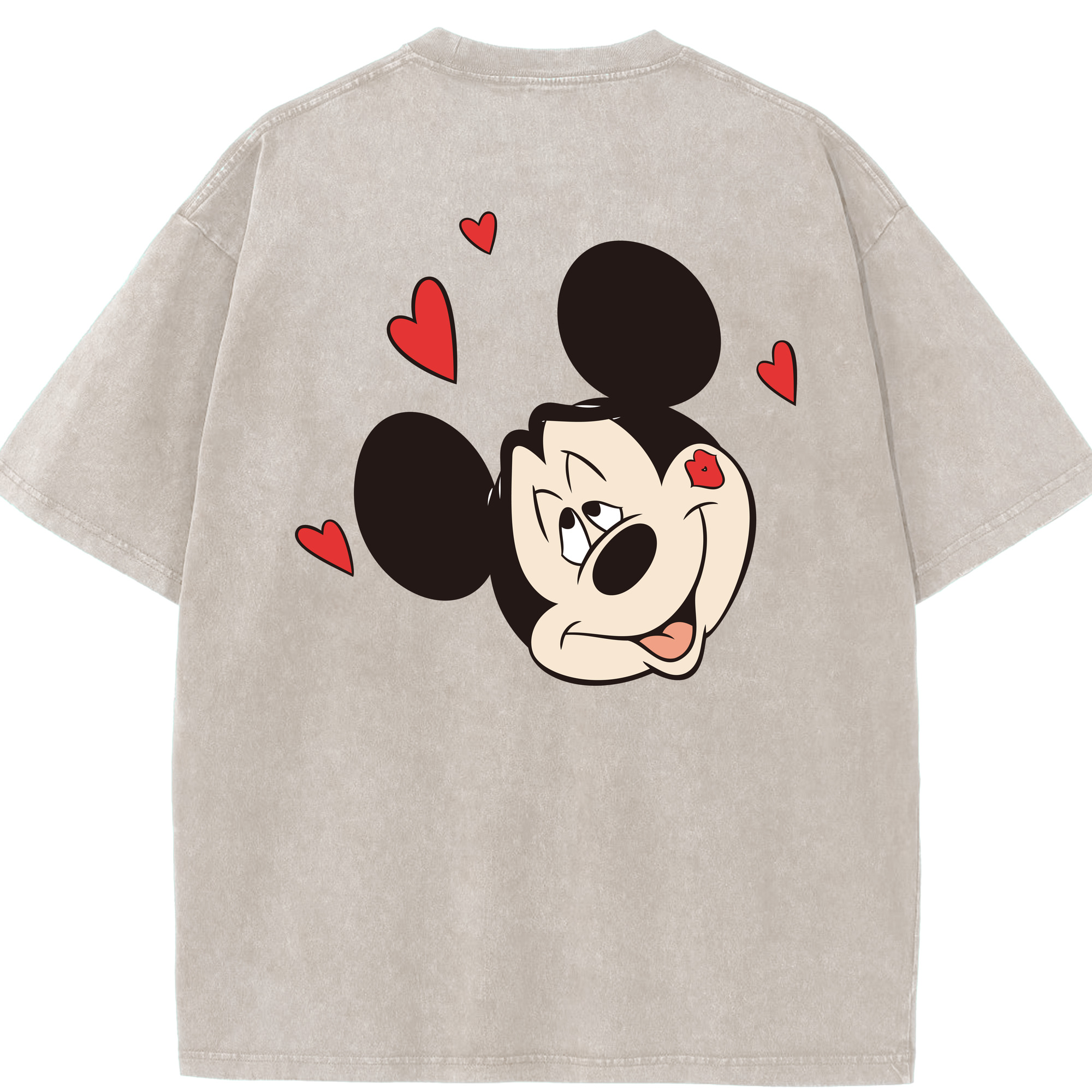 （画像用） ミッキーマウス Mickey Mouse 綿100% ヴィンテージ風 半袖Tシャツ（背面プリント）