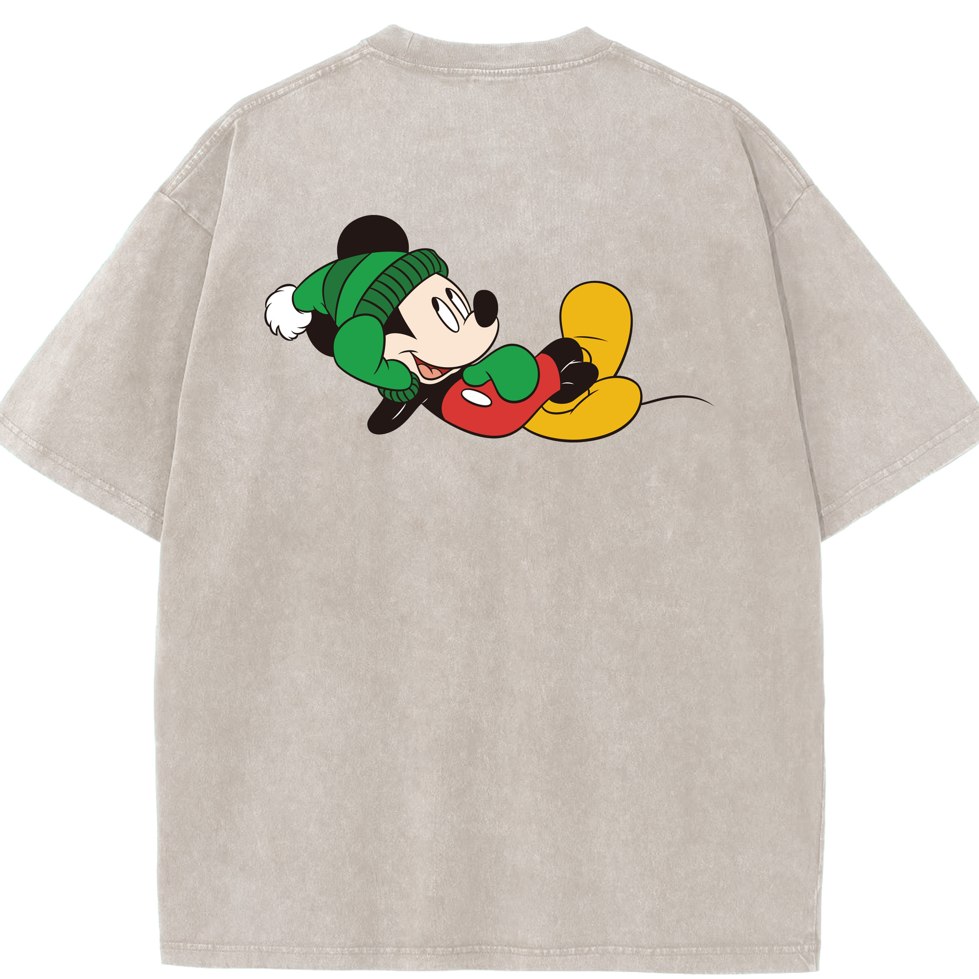 （画像用） ミッキーマウス Mickey Mouse 綿100% ヴィンテージ風 半袖Tシャツ（背面プリント）