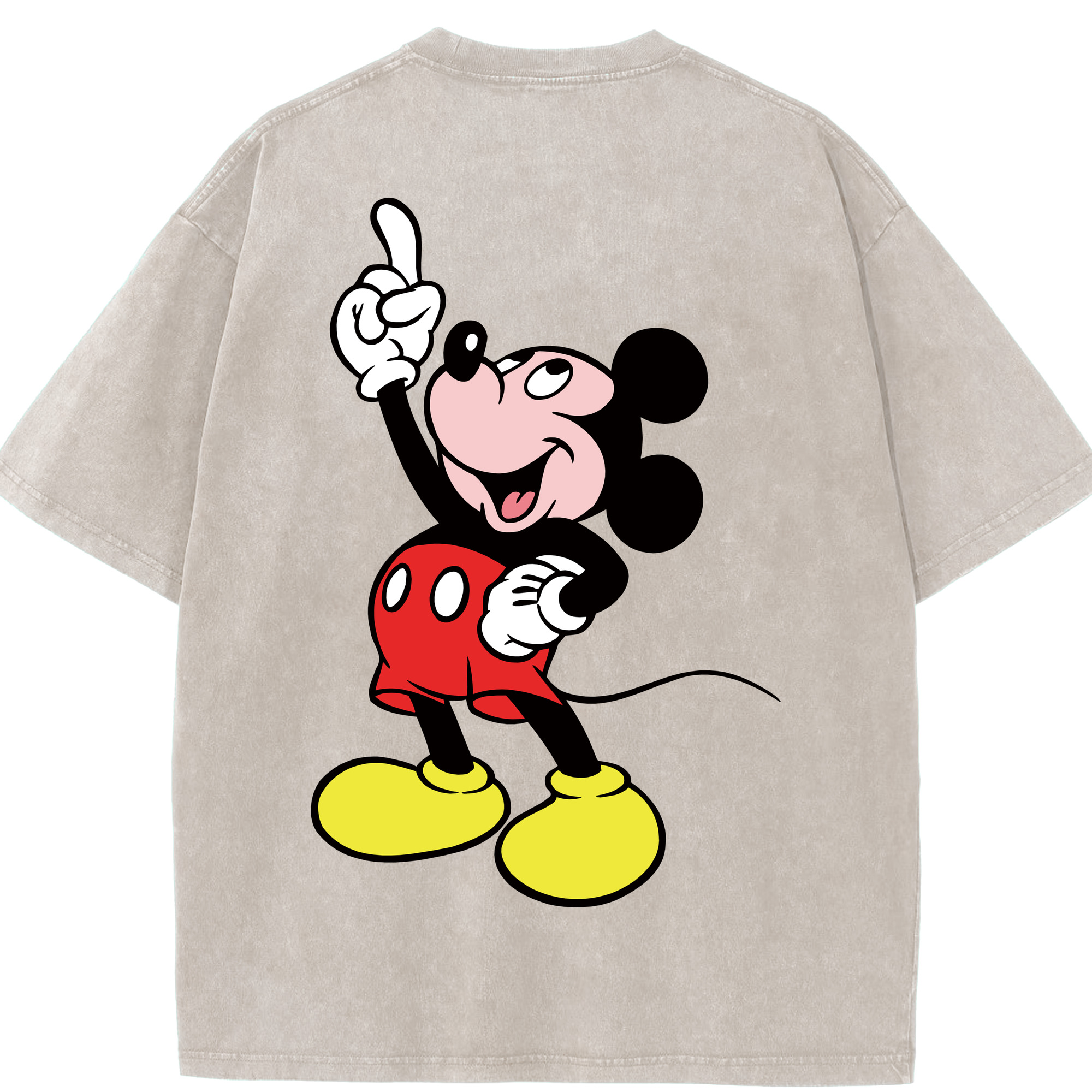 （画像用） ミッキーマウス Mickey Mouse 綿100% ヴィンテージ風 半袖Tシャツ（背面プリント）