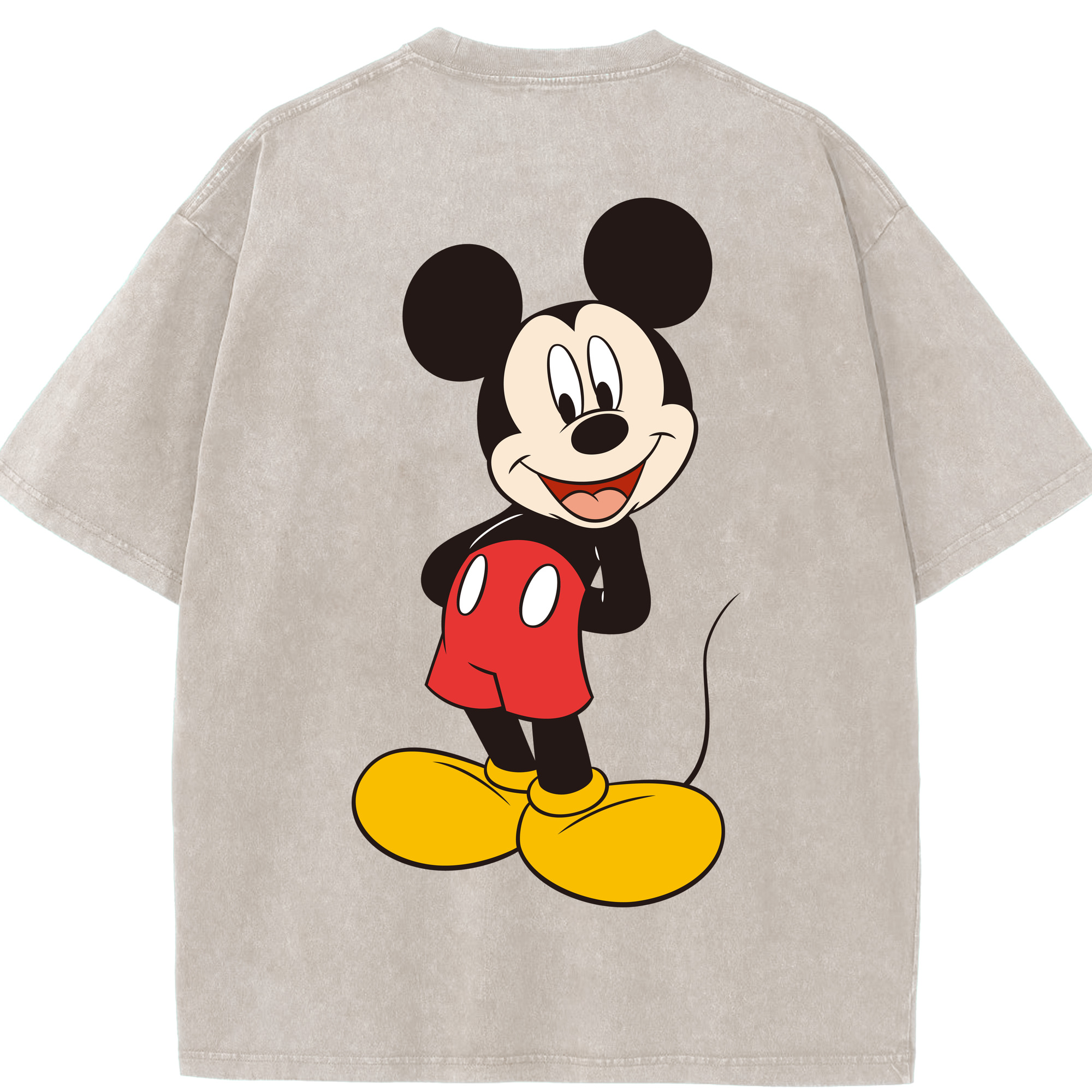 （画像用） ミッキーマウス Mickey Mouse 綿100% ヴィンテージ風 半袖Tシャツ（背面プリント）