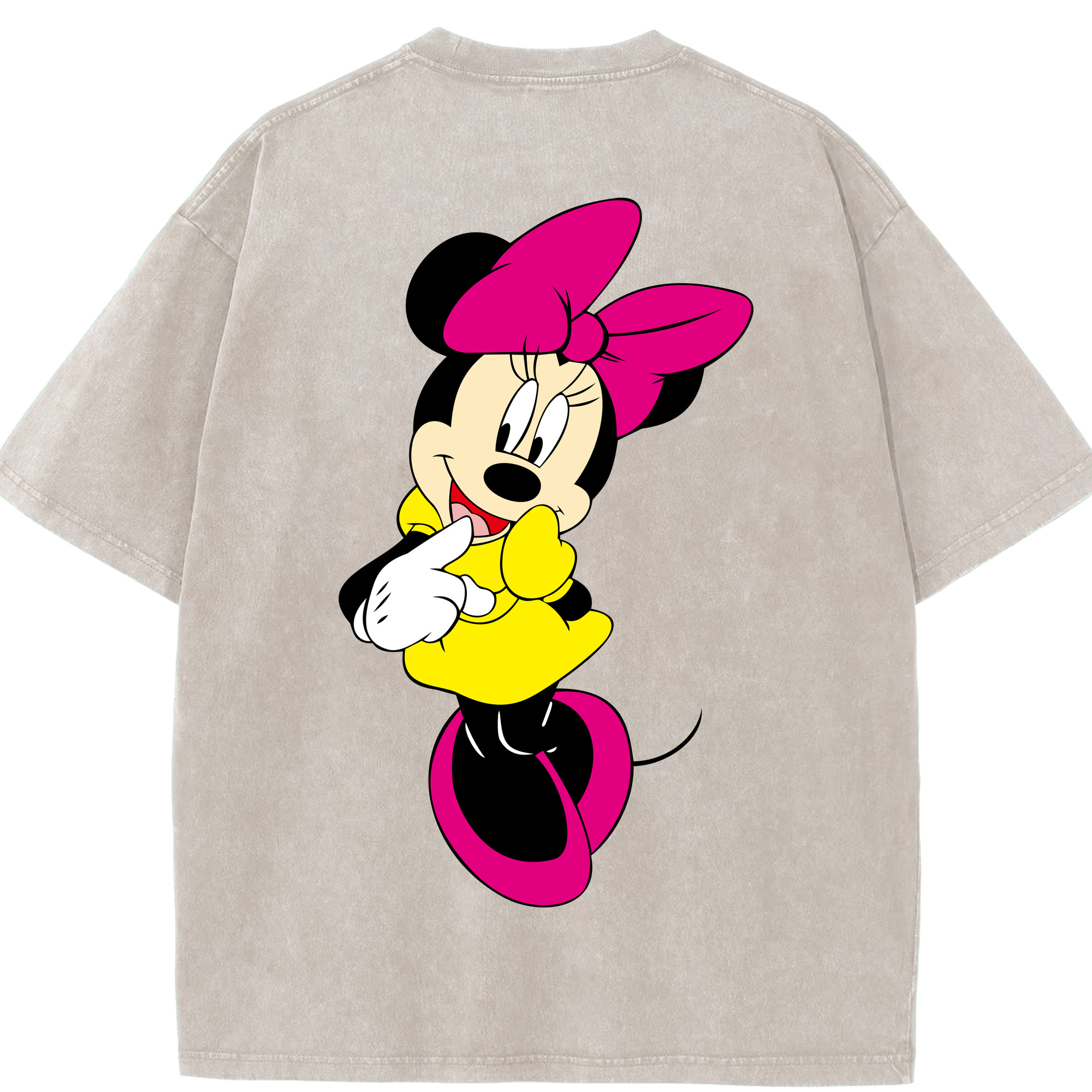（画像用） ミッキーマウス Mickey Mouse 綿100% ヴィンテージ風 半袖Tシャツ（背面プリント）