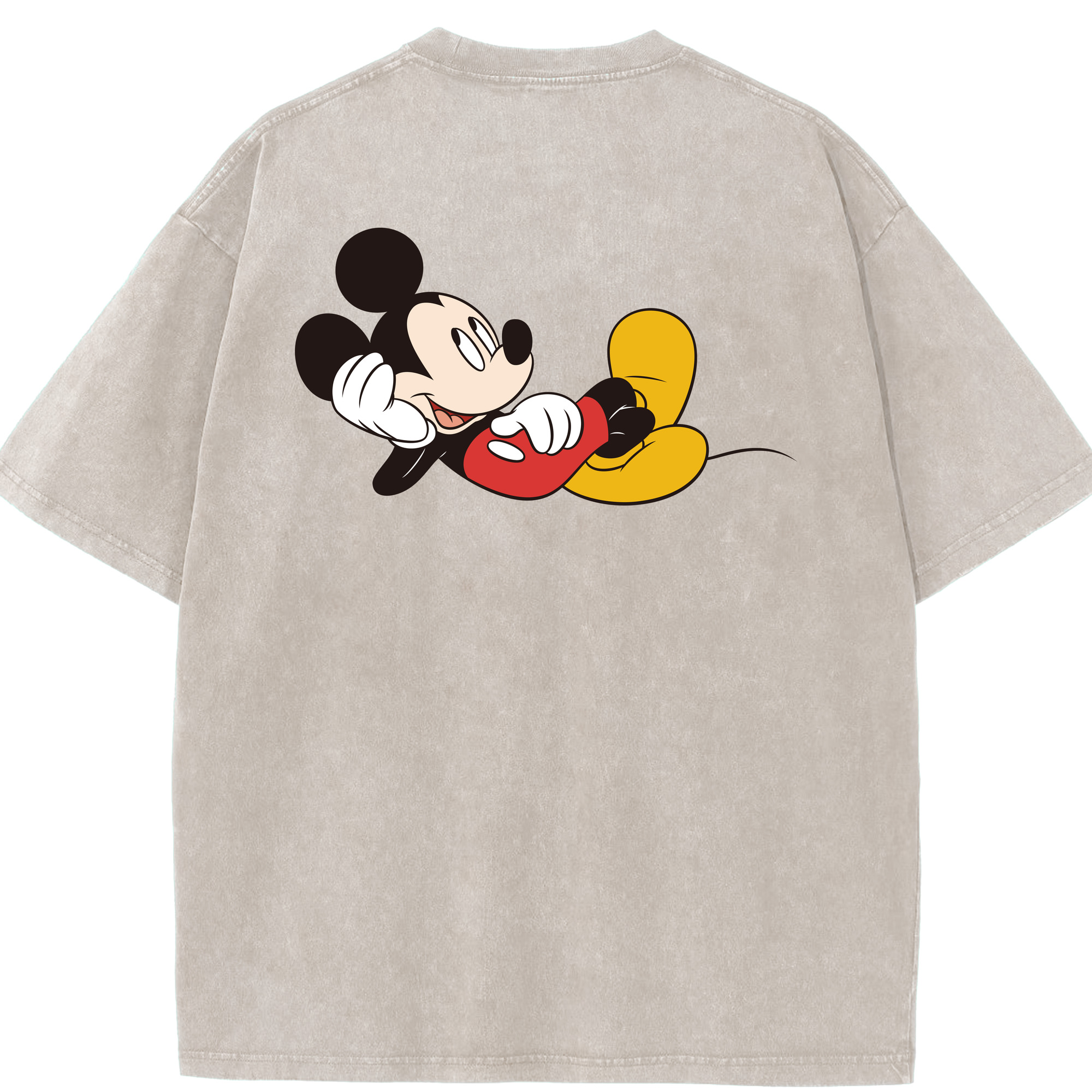 （画像用） ミッキーマウス Mickey Mouse 綿100% ヴィンテージ風 半袖Tシャツ（背面プリント）
