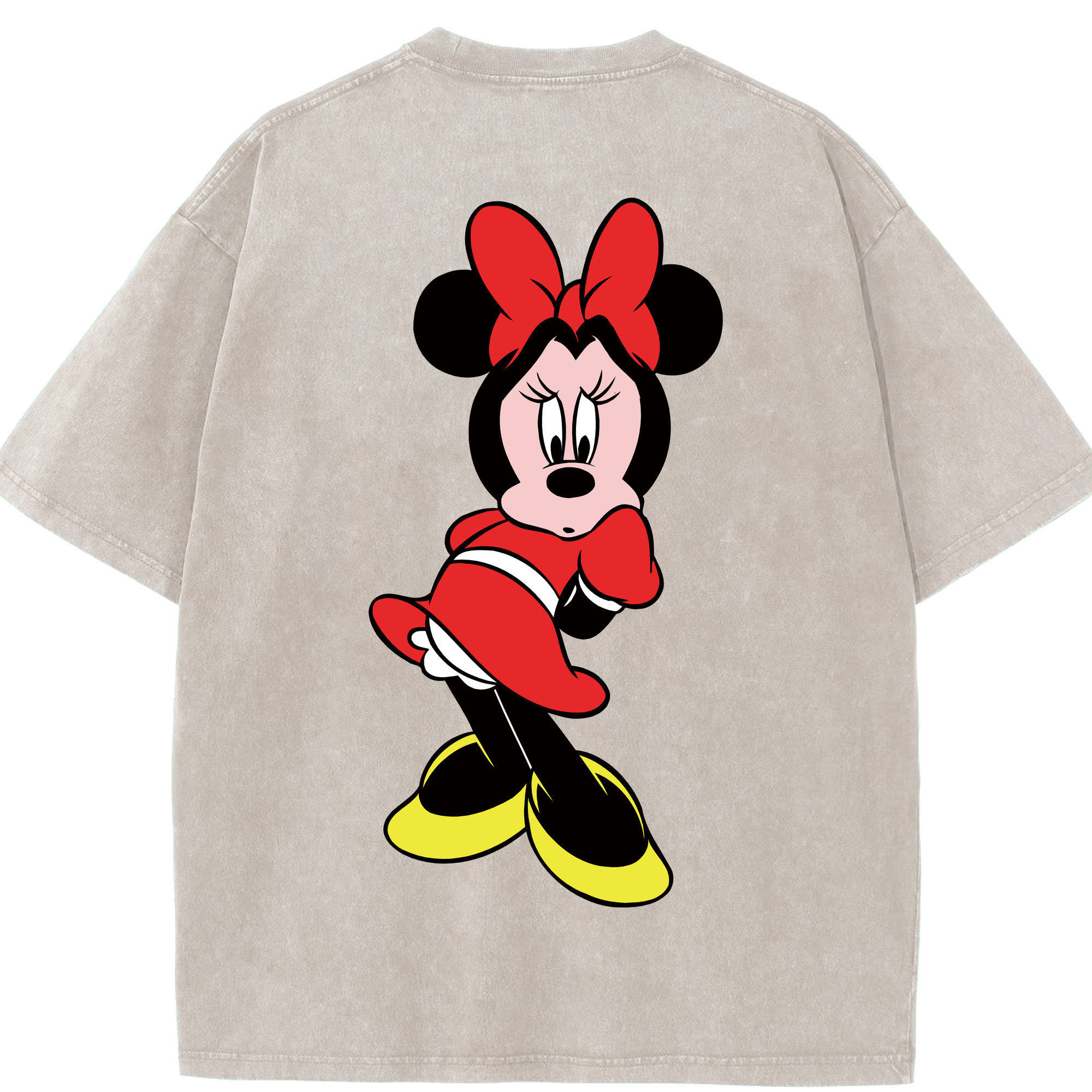 （画像用） ミッキーマウス Mickey Mouse 綿100% ヴィンテージ風 半袖Tシャツ（背面プリント）