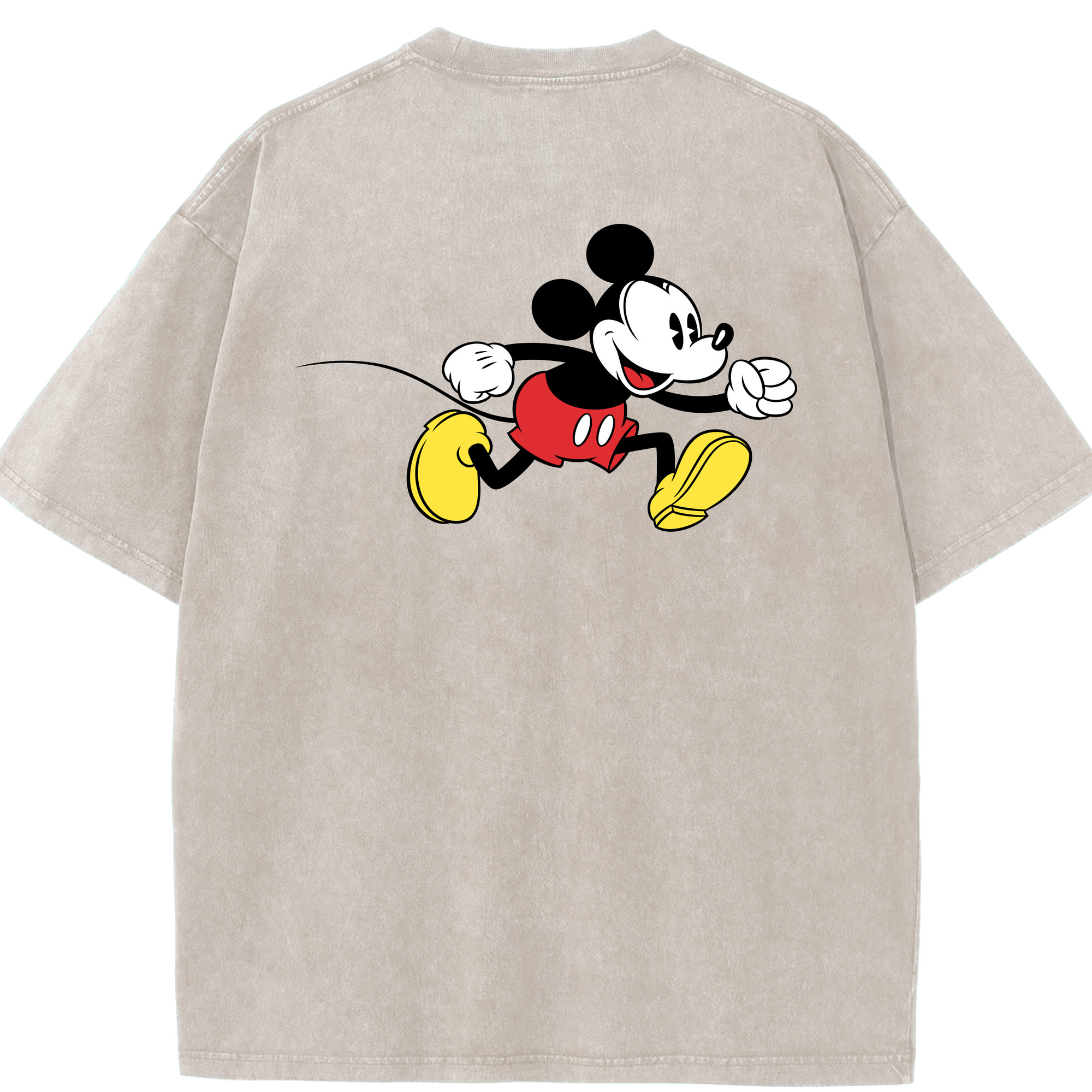 （画像用） ミッキーマウス Mickey Mouse 綿100% ヴィンテージ風 半袖Tシャツ（背面プリント）