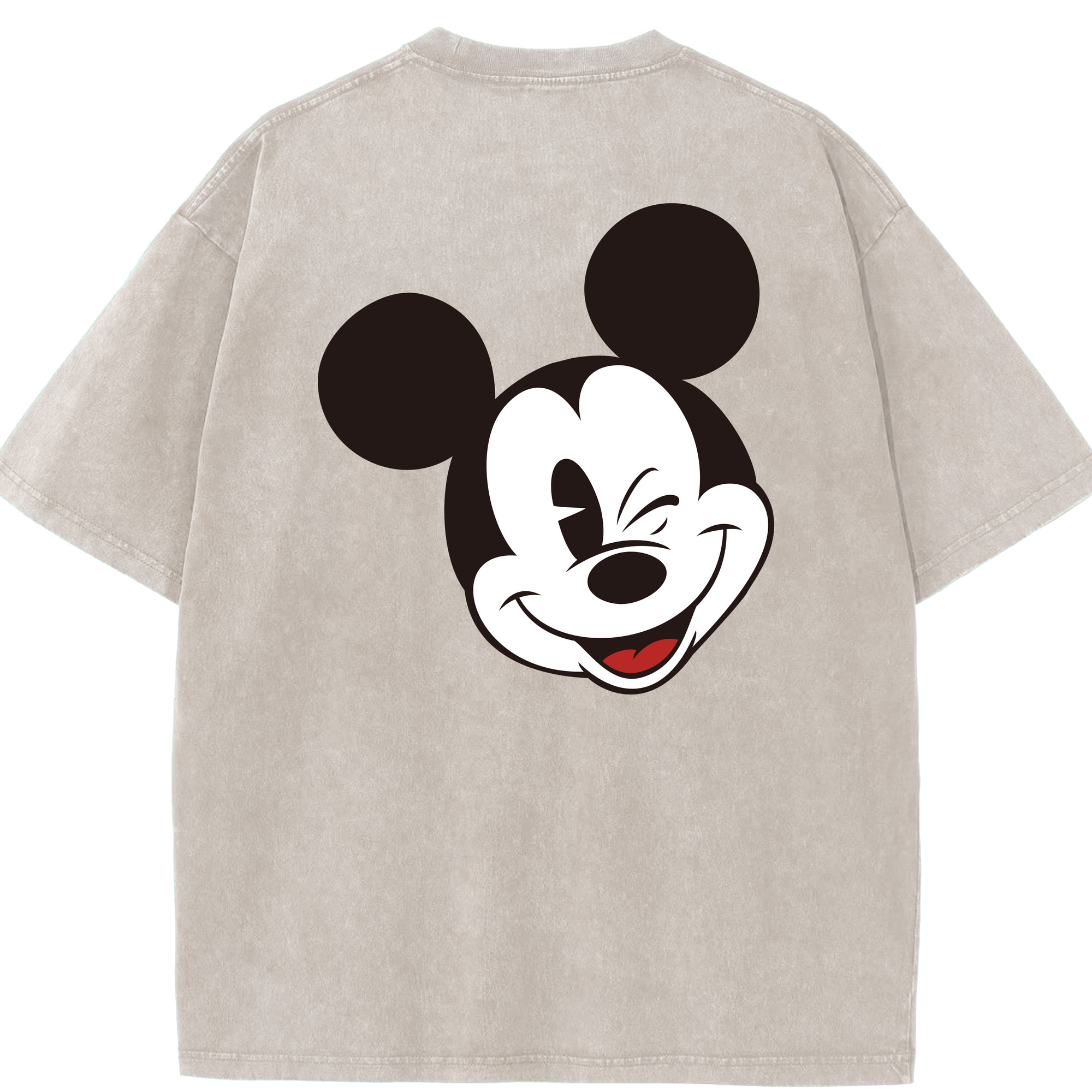 （画像用） ミッキーマウス Mickey Mouse 綿100% ヴィンテージ風 半袖Tシャツ（背面プリント）
