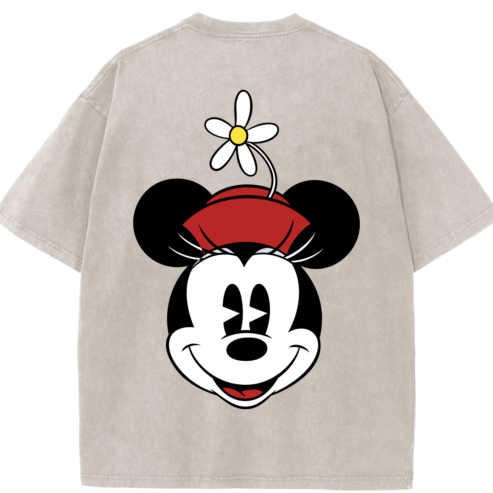 （画像用） ミッキーマウス Mickey Mouse 綿100% ヴィンテージ風 半袖Tシャツ（背面プリント）