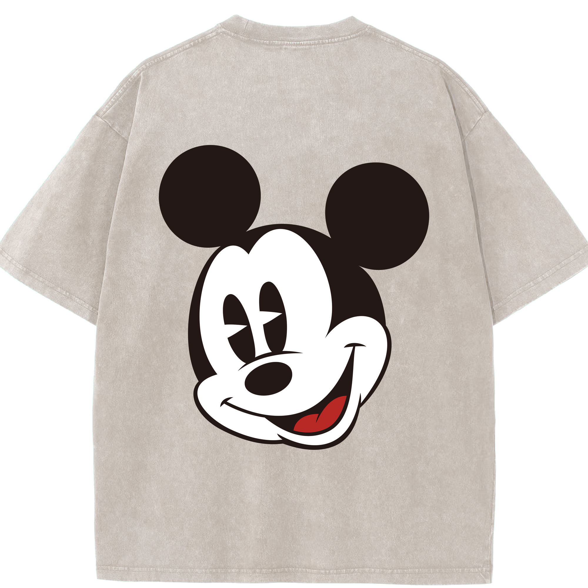 （画像用） ミッキーマウス Mickey Mouse 綿100% ヴィンテージ風 半袖Tシャツ（背面プリント）