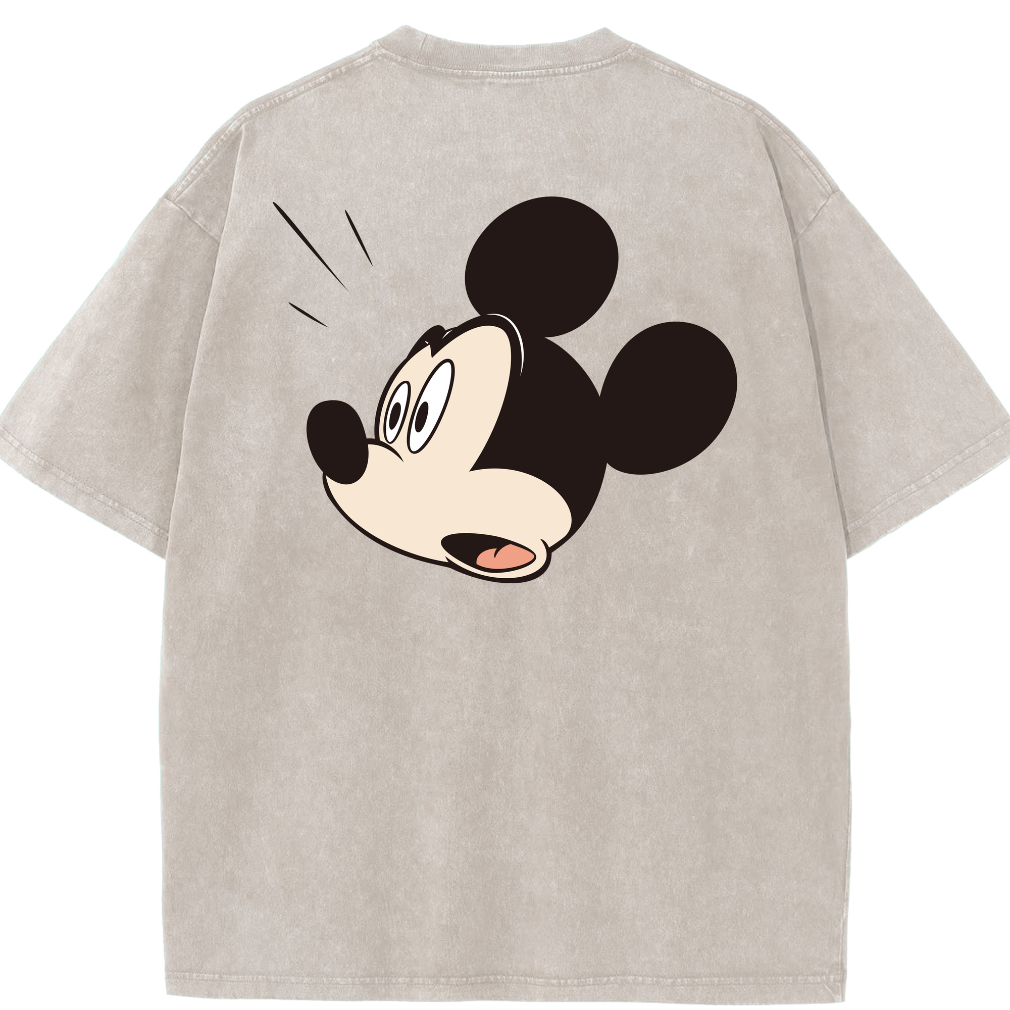 （画像用） ミッキーマウス Mickey Mouse 綿100% ヴィンテージ風 半袖Tシャツ（背面プリント）