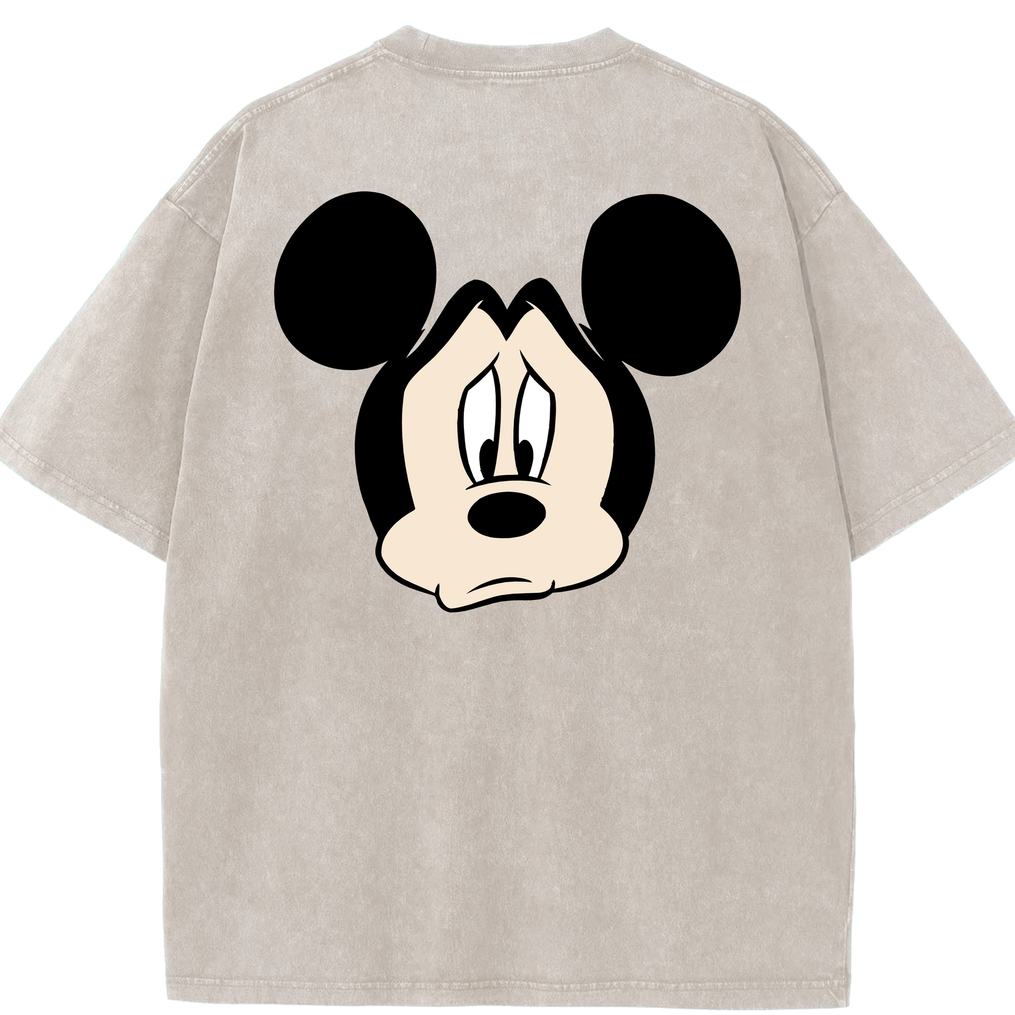（画像用） ミッキーマウス Mickey Mouse 綿100% ヴィンテージ風 半袖Tシャツ（背面プリント）