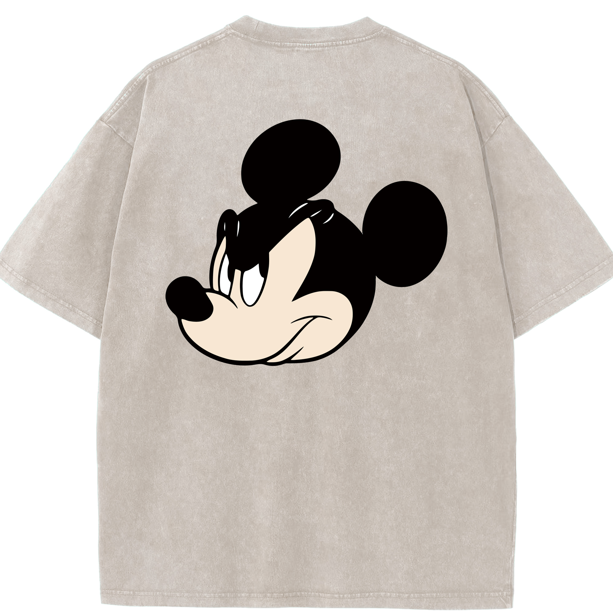 （画像用） ミッキーマウス Mickey Mouse 綿100% ヴィンテージ風 半袖Tシャツ（背面プリント）