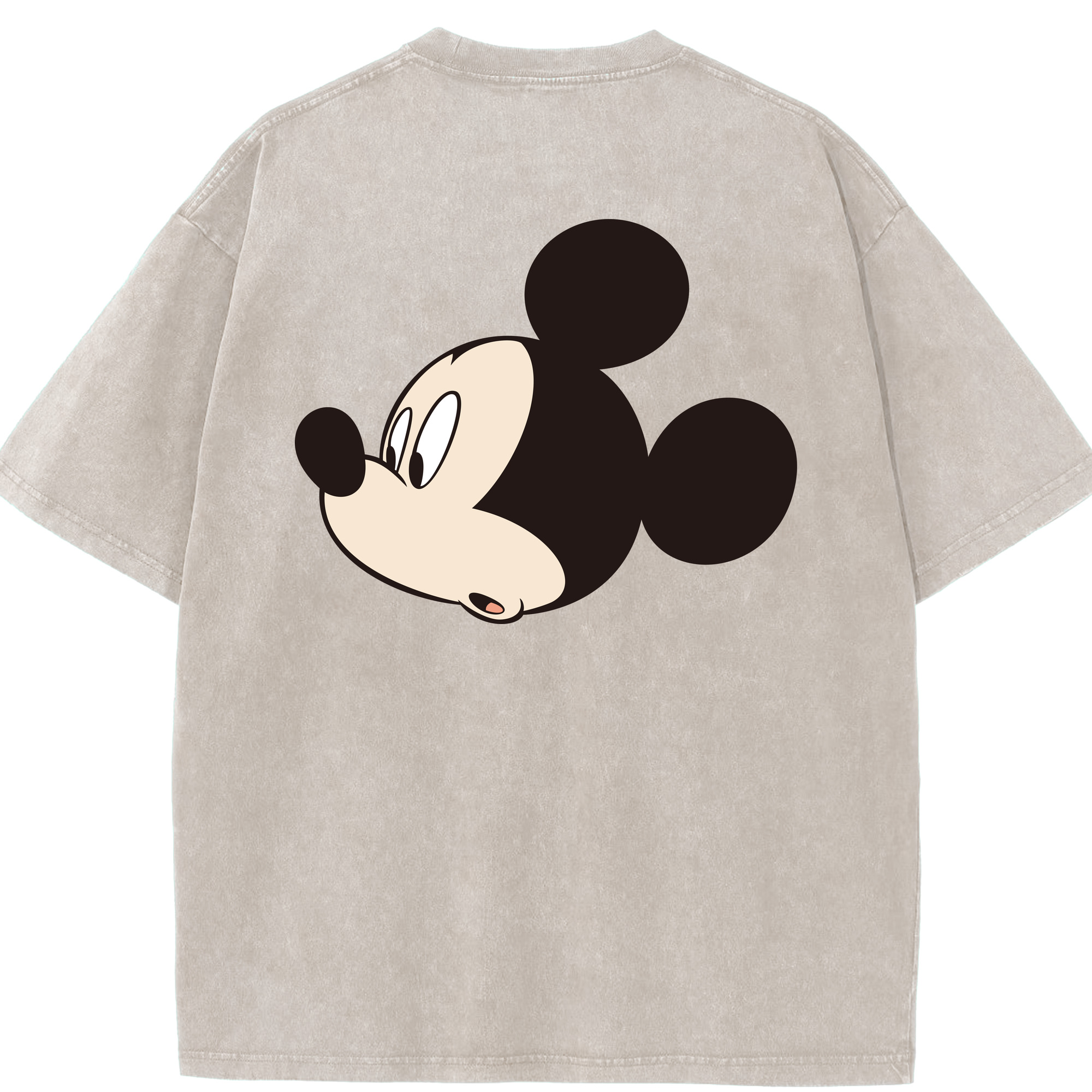 （画像用） ミッキーマウス Mickey Mouse 綿100% ヴィンテージ風 半袖Tシャツ（背面プリント）