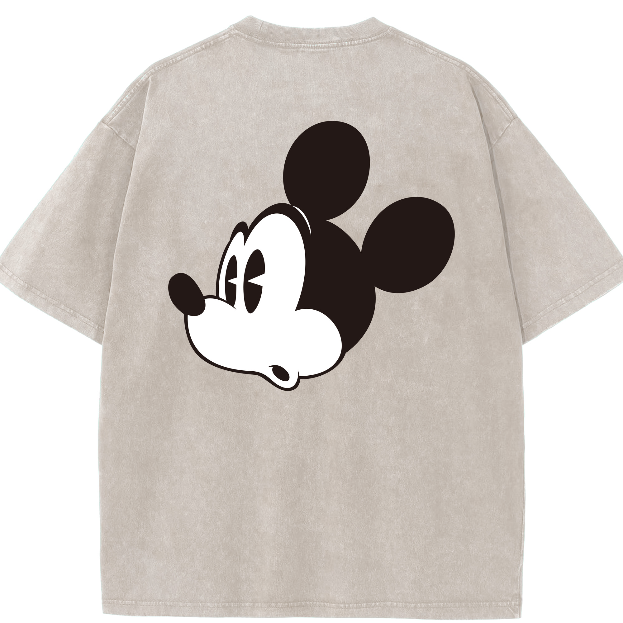 （画像用） ミッキーマウス Mickey Mouse 綿100% ヴィンテージ風 半袖Tシャツ（背面プリント）