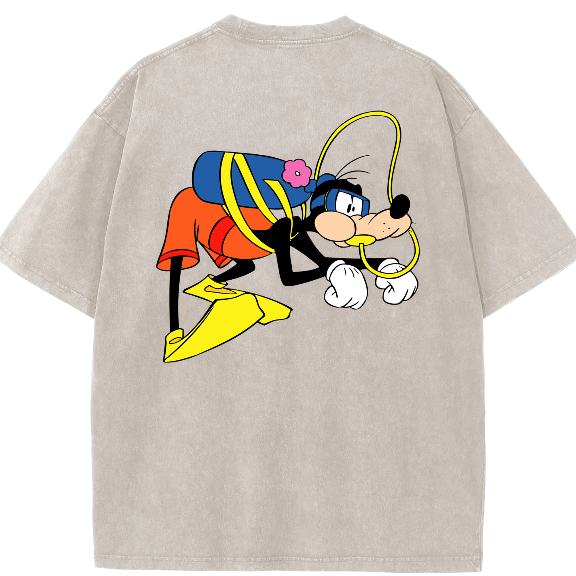 （画像用） ミッキーマウス Mickey Mouse 綿100% ヴィンテージ風 半袖Tシャツ（背面プリント）