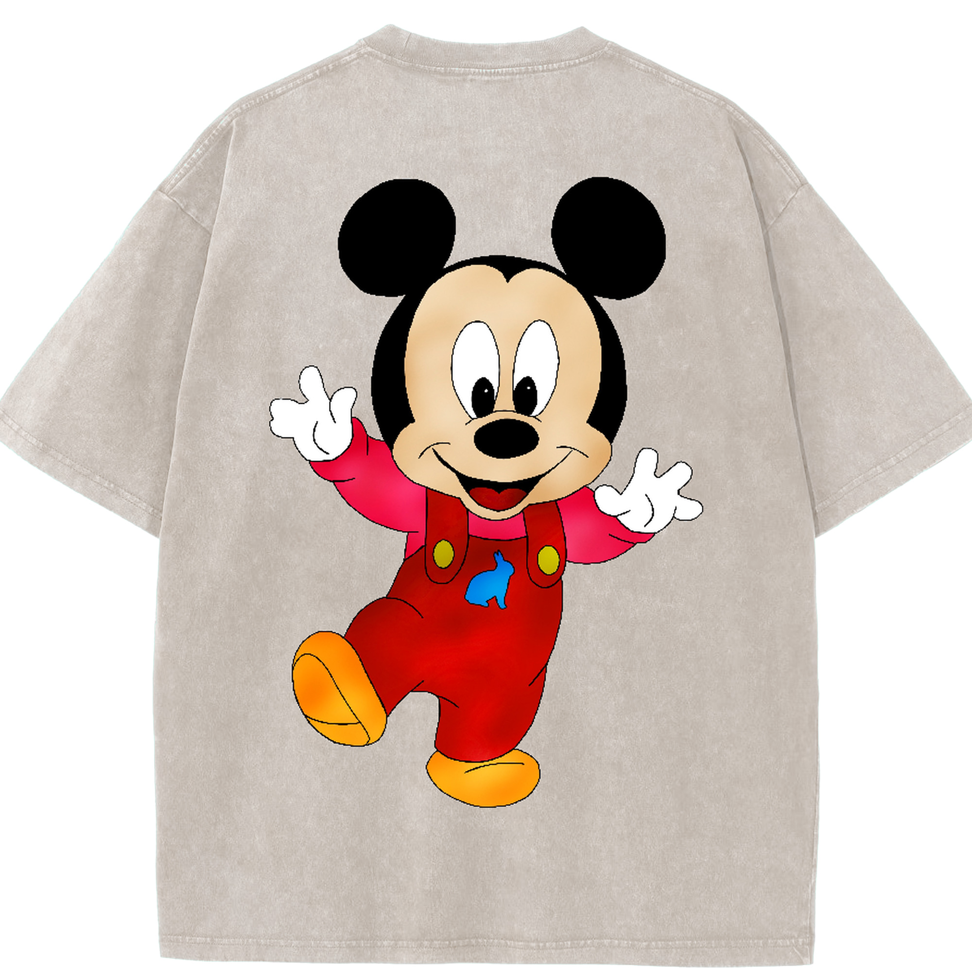 （画像用） ミッキーマウス Mickey Mouse 綿100% ヴィンテージ風 半袖Tシャツ（背面プリント）