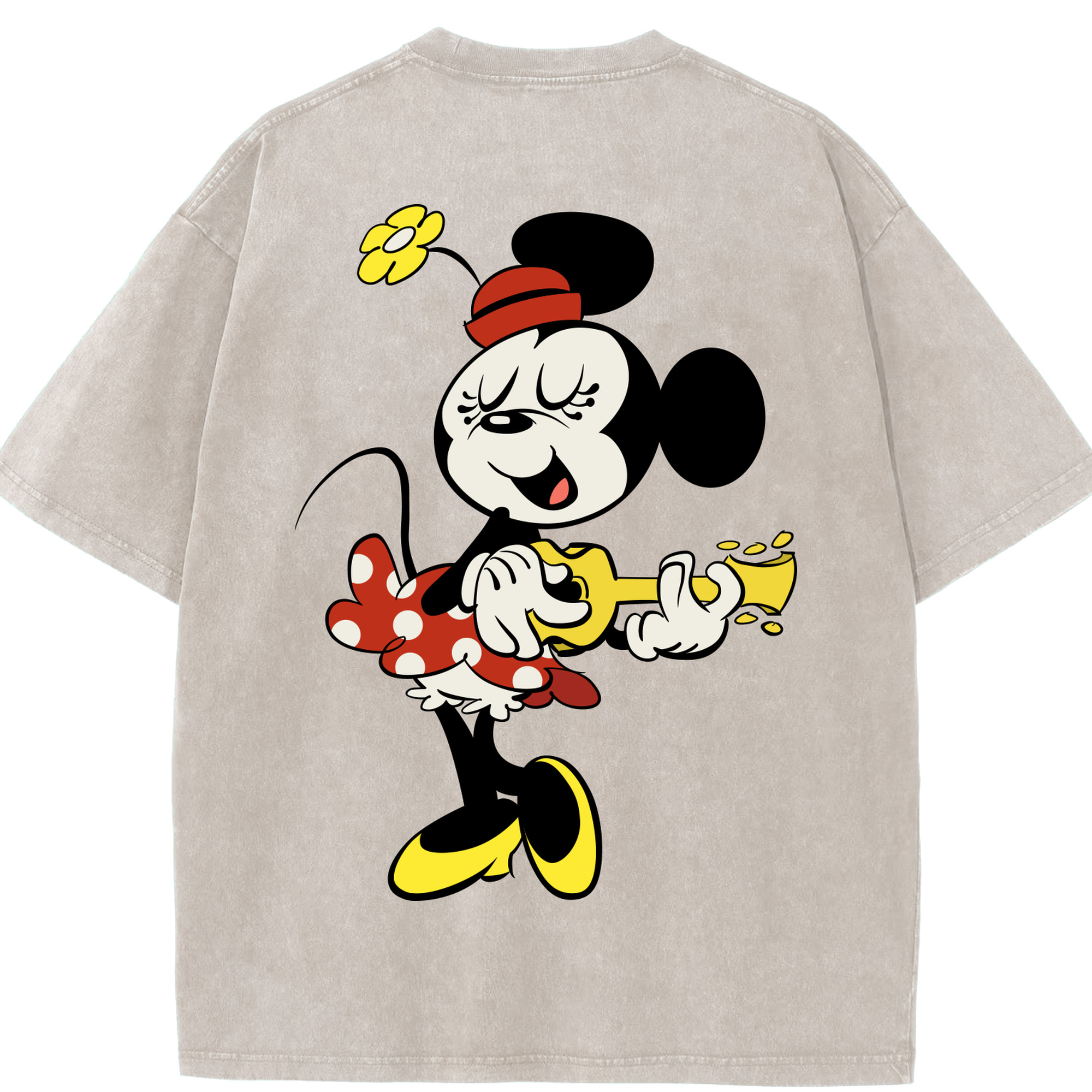 （画像用） ミッキーマウス Mickey Mouse 綿100% ヴィンテージ風 半袖Tシャツ（背面プリント）