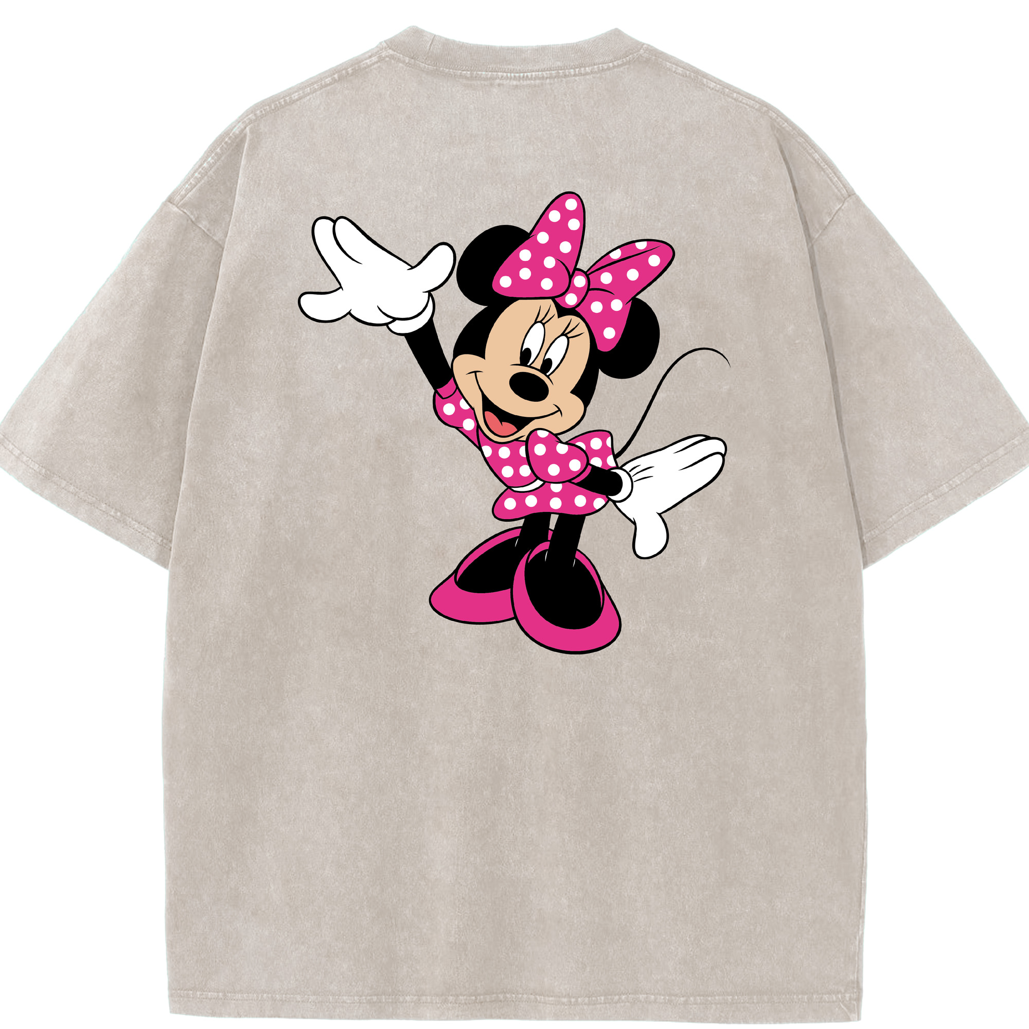 （画像用） ミッキーマウス Mickey Mouse 綿100% ヴィンテージ風 半袖Tシャツ（背面プリント）